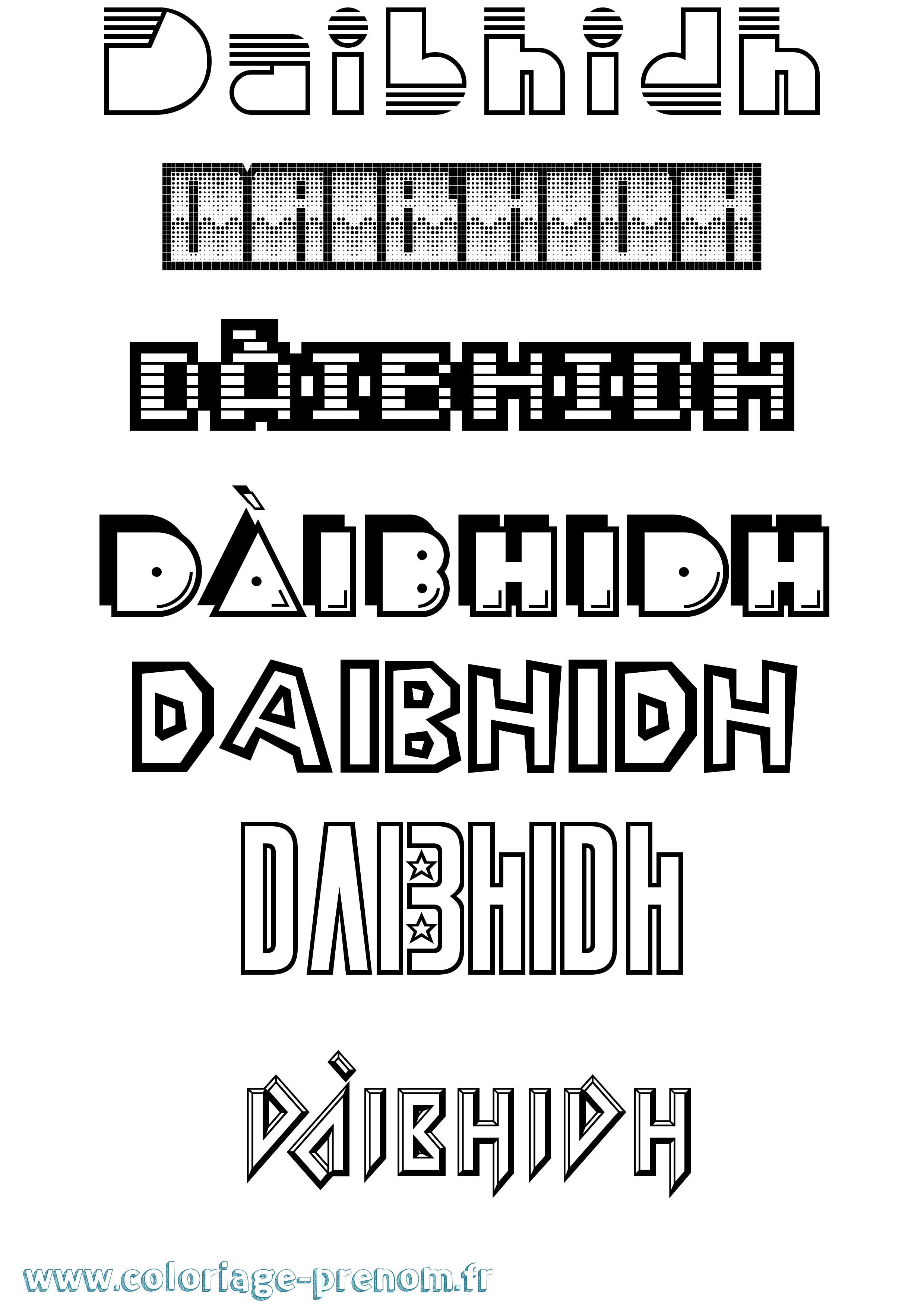 Coloriage Dàibhidh Jeux Vidéos Coloriage prénom Dàibhidh Jeux Vidéos