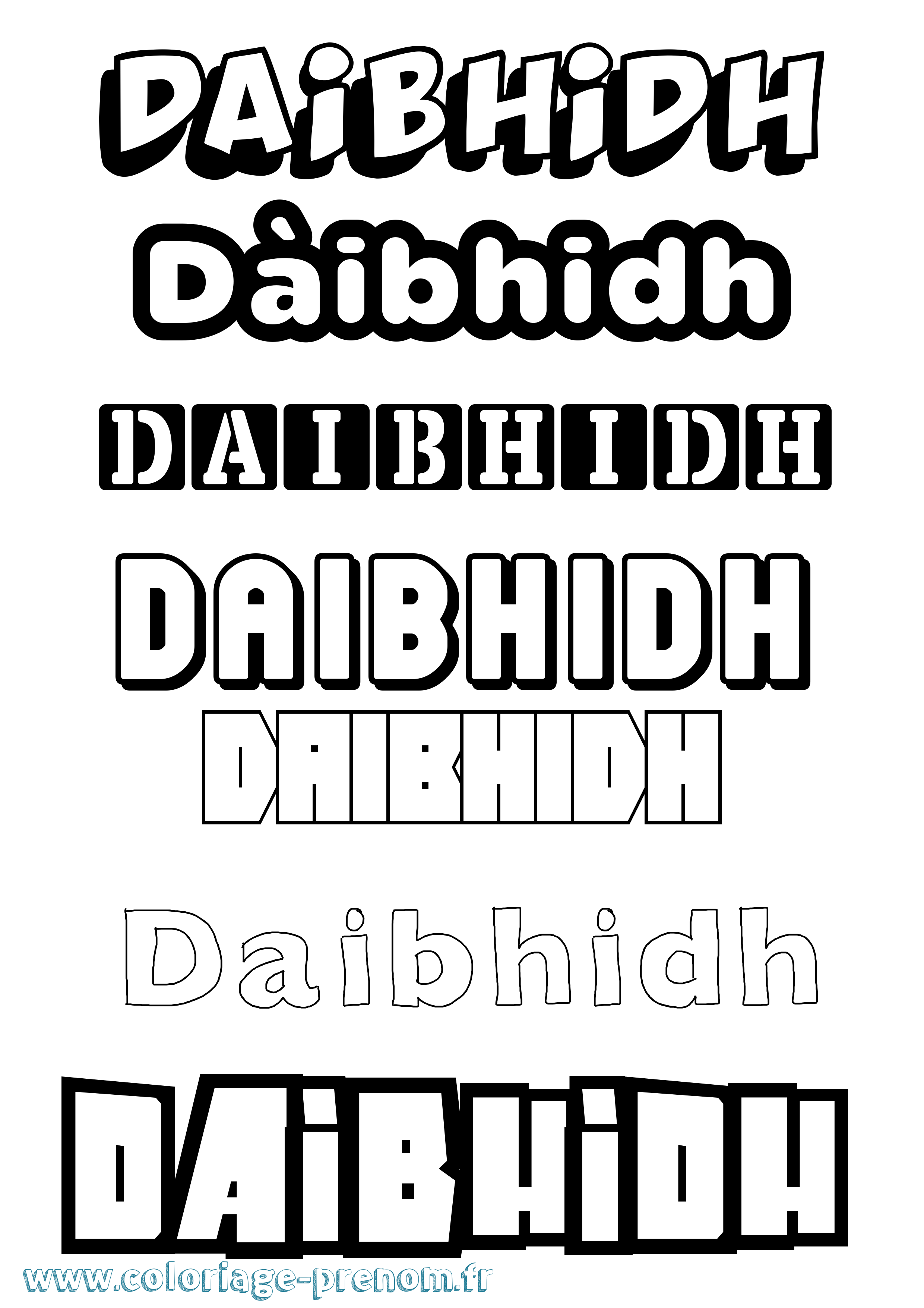 Coloriage Dàibhidh Simple Coloriage prénom Dàibhidh Simple