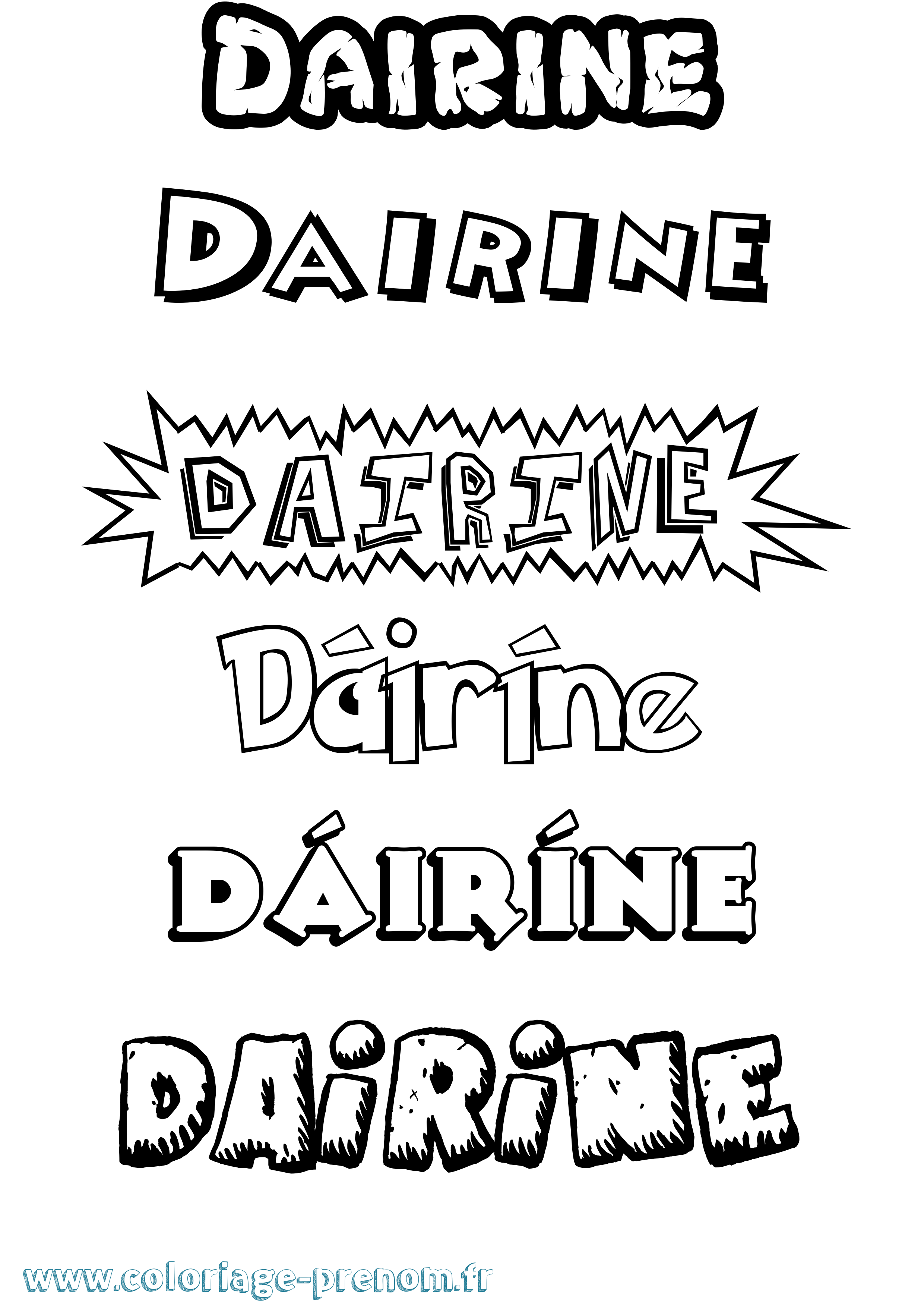 Coloriage Dáiríne Dessin Animé Coloriage prénom Dáiríne Dessin Animé