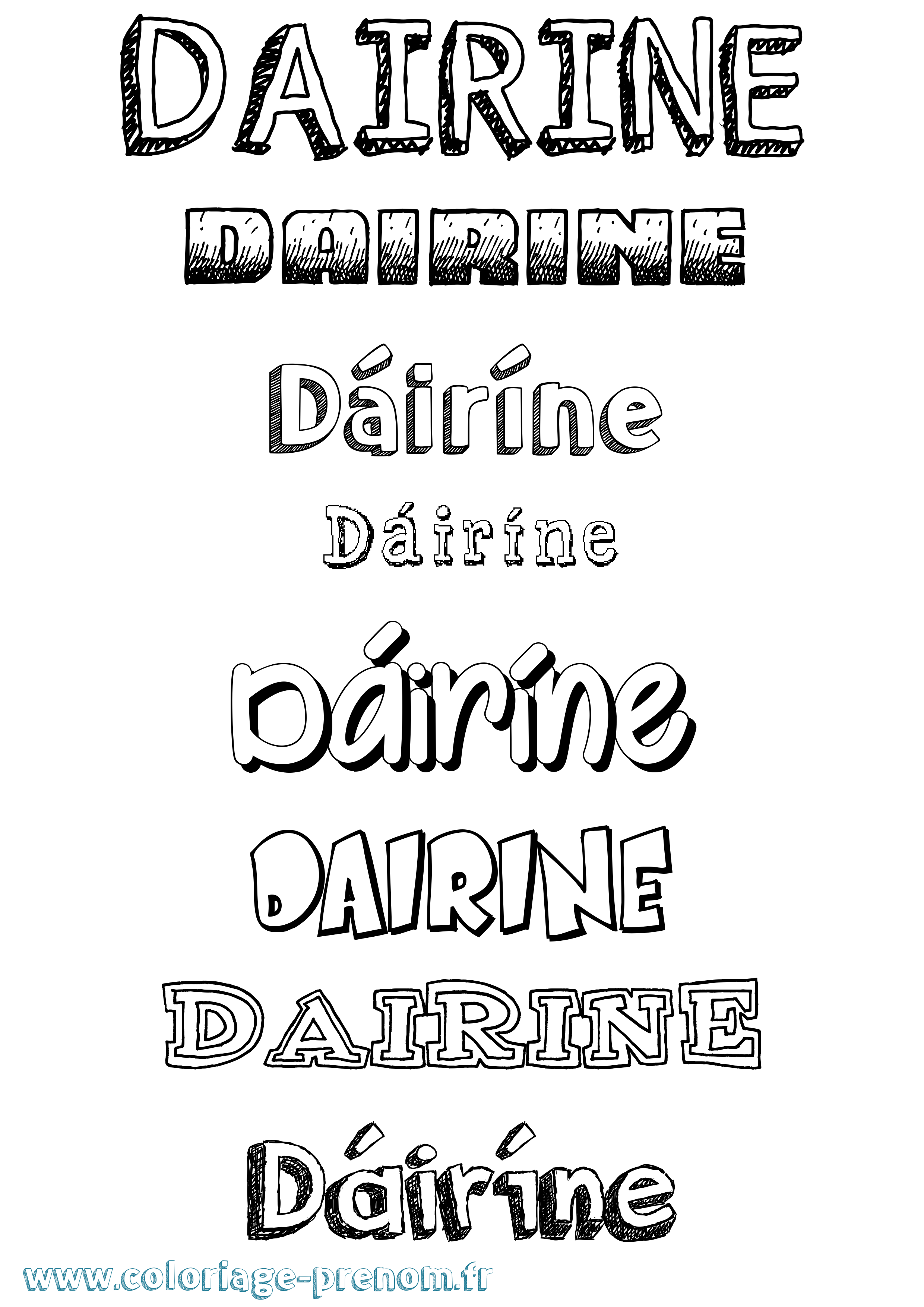 Coloriage prénom Dáiríne Dessiné