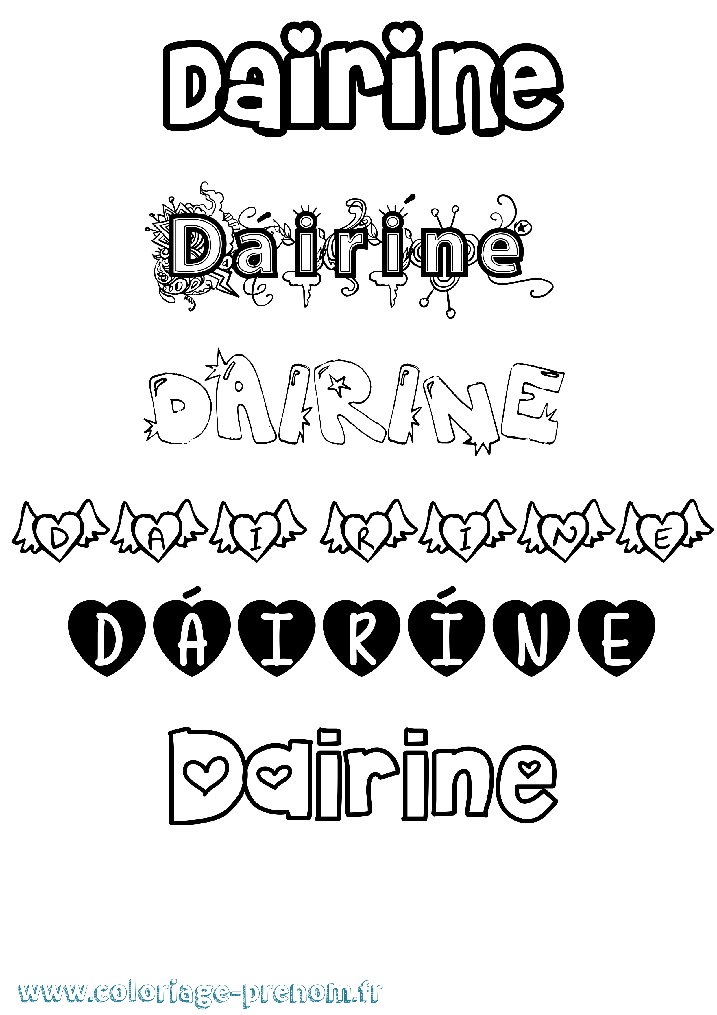 Coloriage Dáiríne Girly Coloriage prénom Dáiríne Girly
