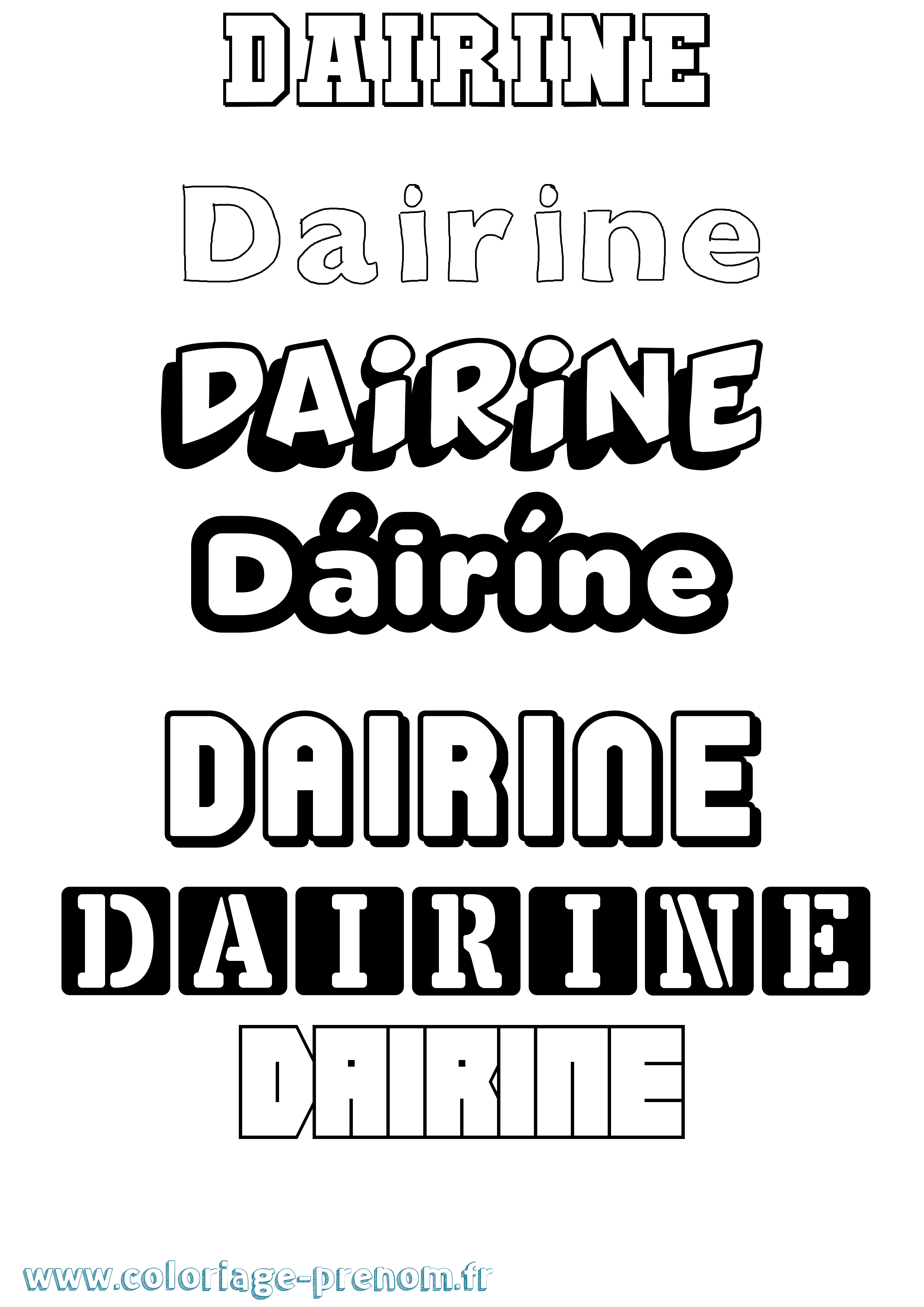 Coloriage prénom Dáiríne Simple