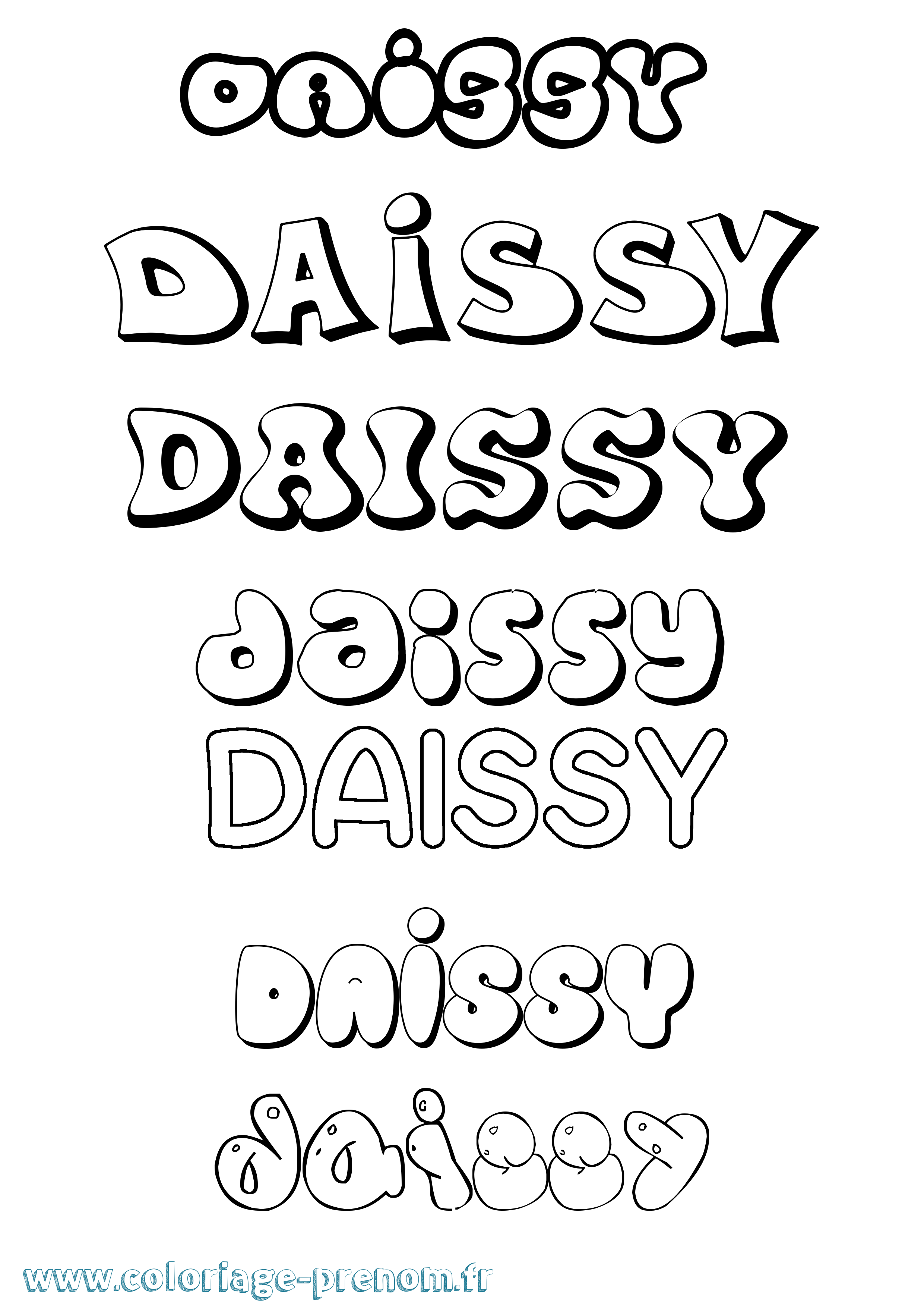 Coloriage Daissy Bubble Coloriage prénom Daissy Bubble