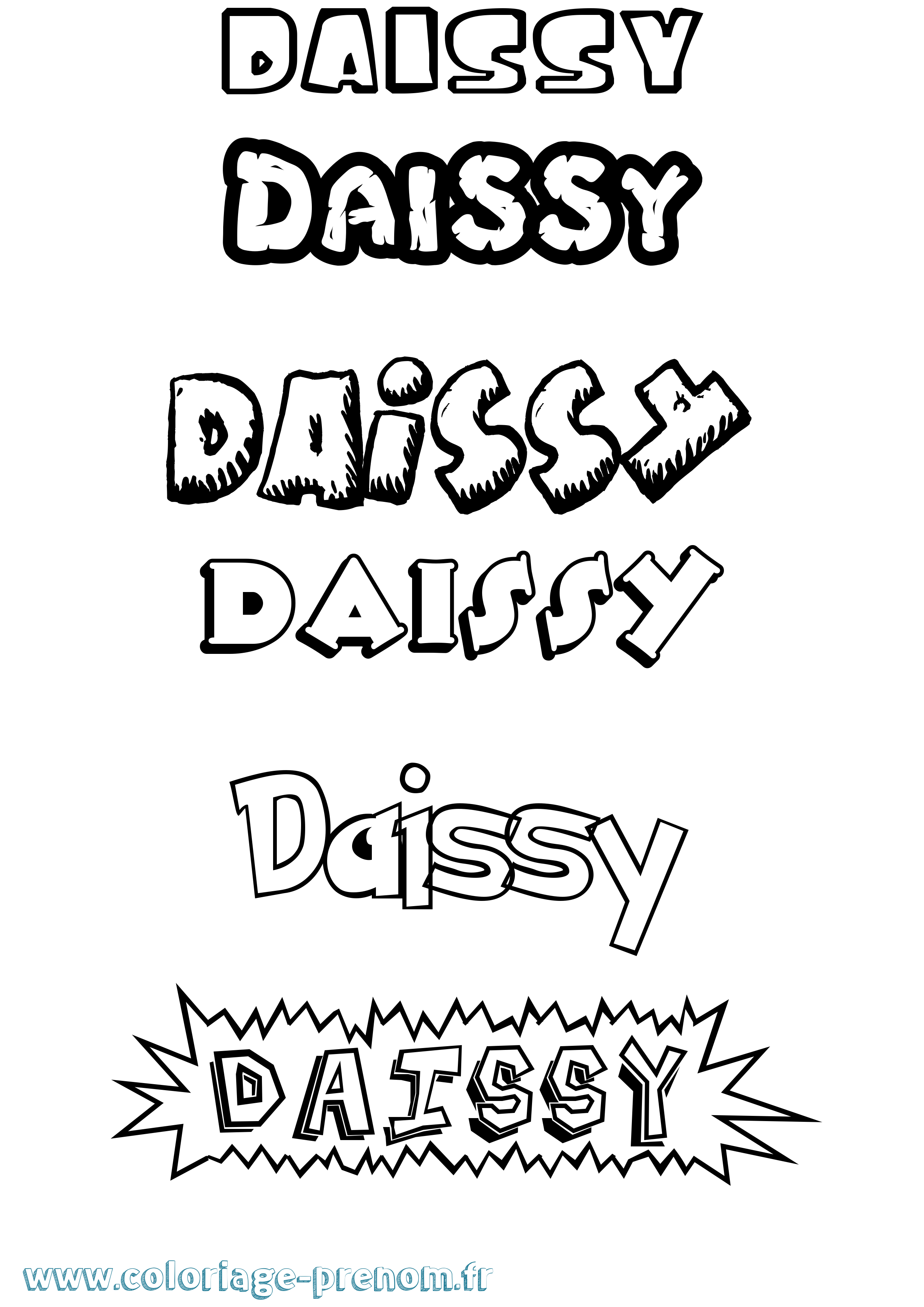 Coloriage Daissy Dessin Animé Coloriage prénom Daissy Dessin Animé