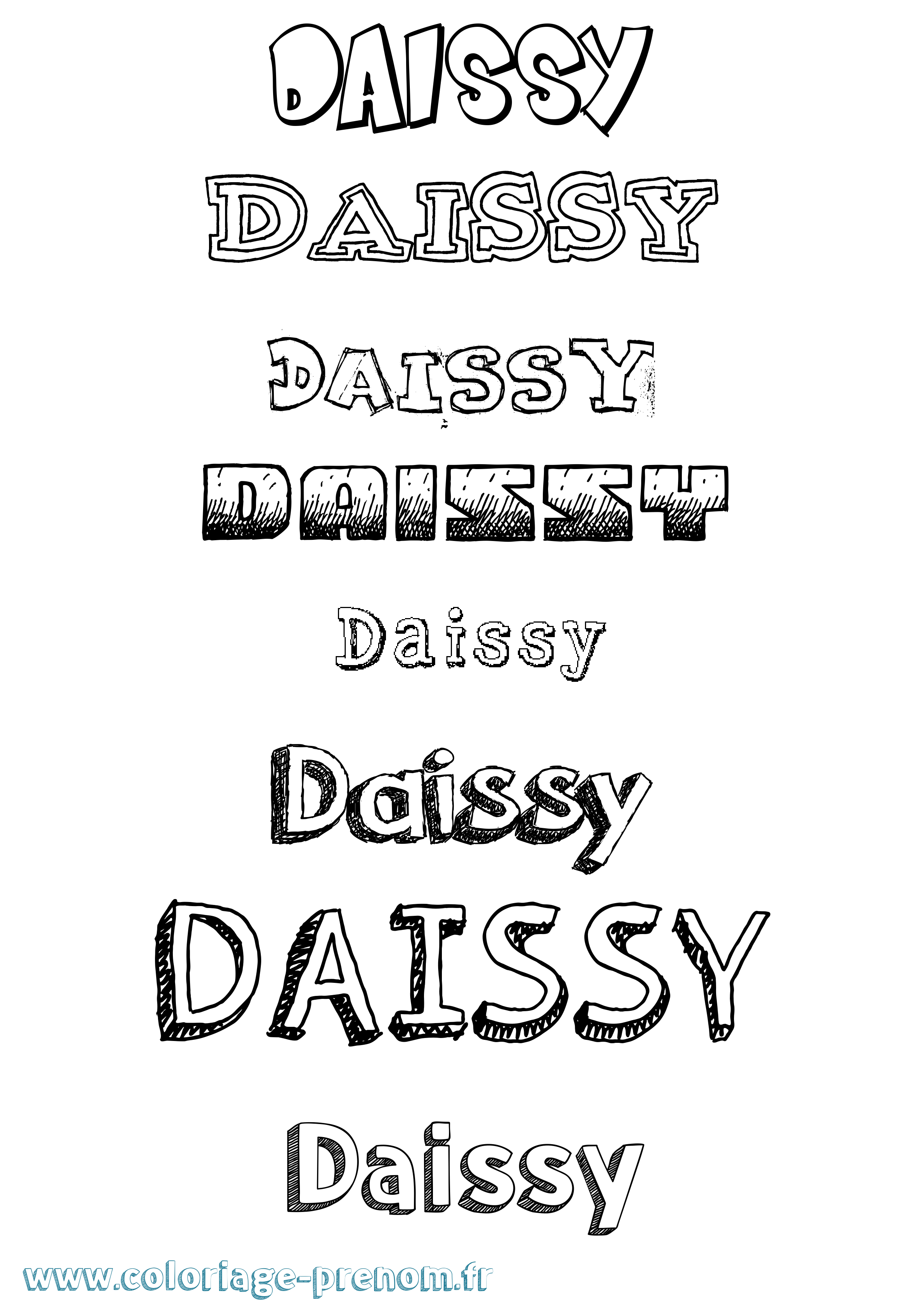 Coloriage Daissy Dessiné Coloriage prénom Daissy Dessiné