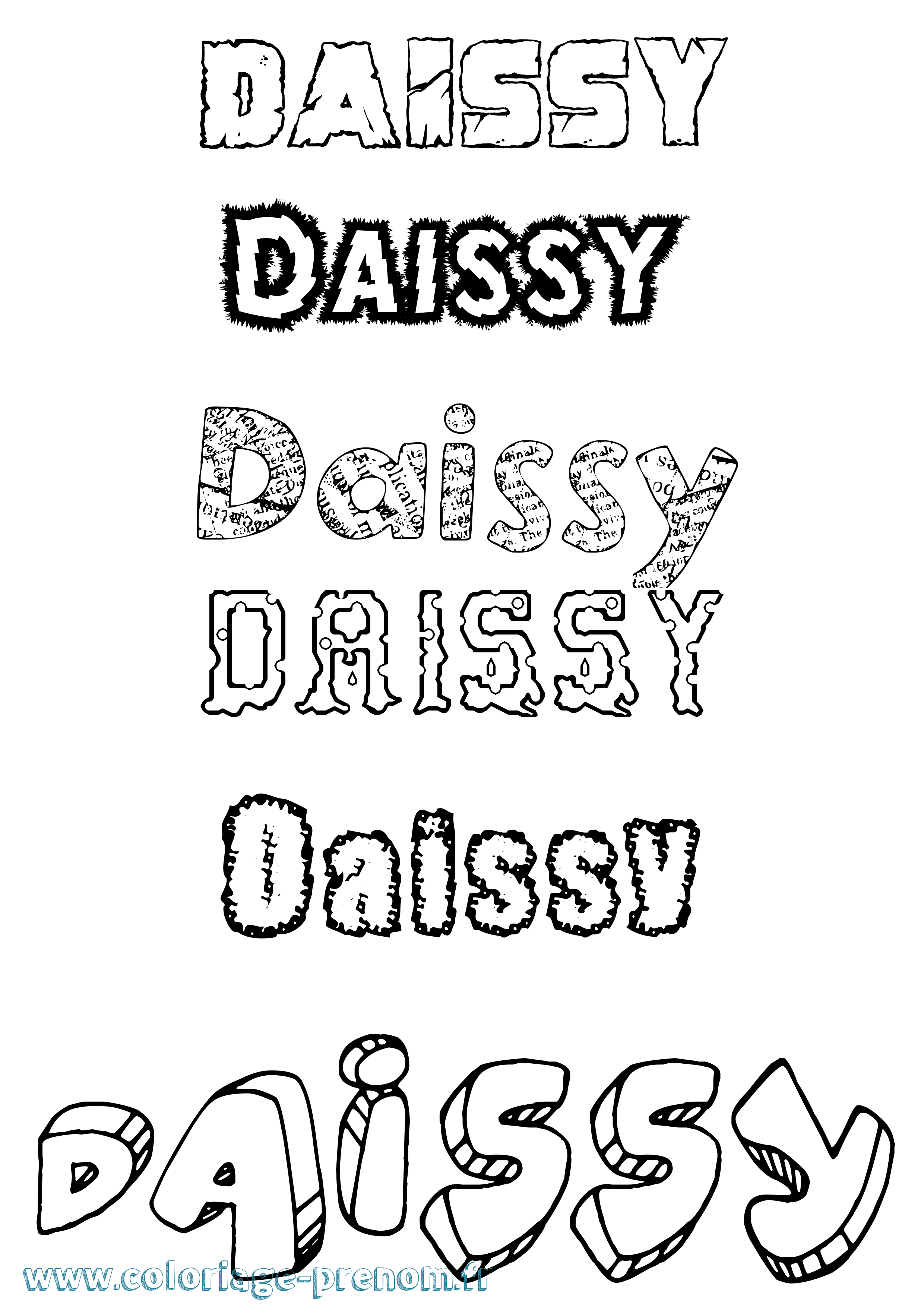 Coloriage prénom Daissy Destructuré