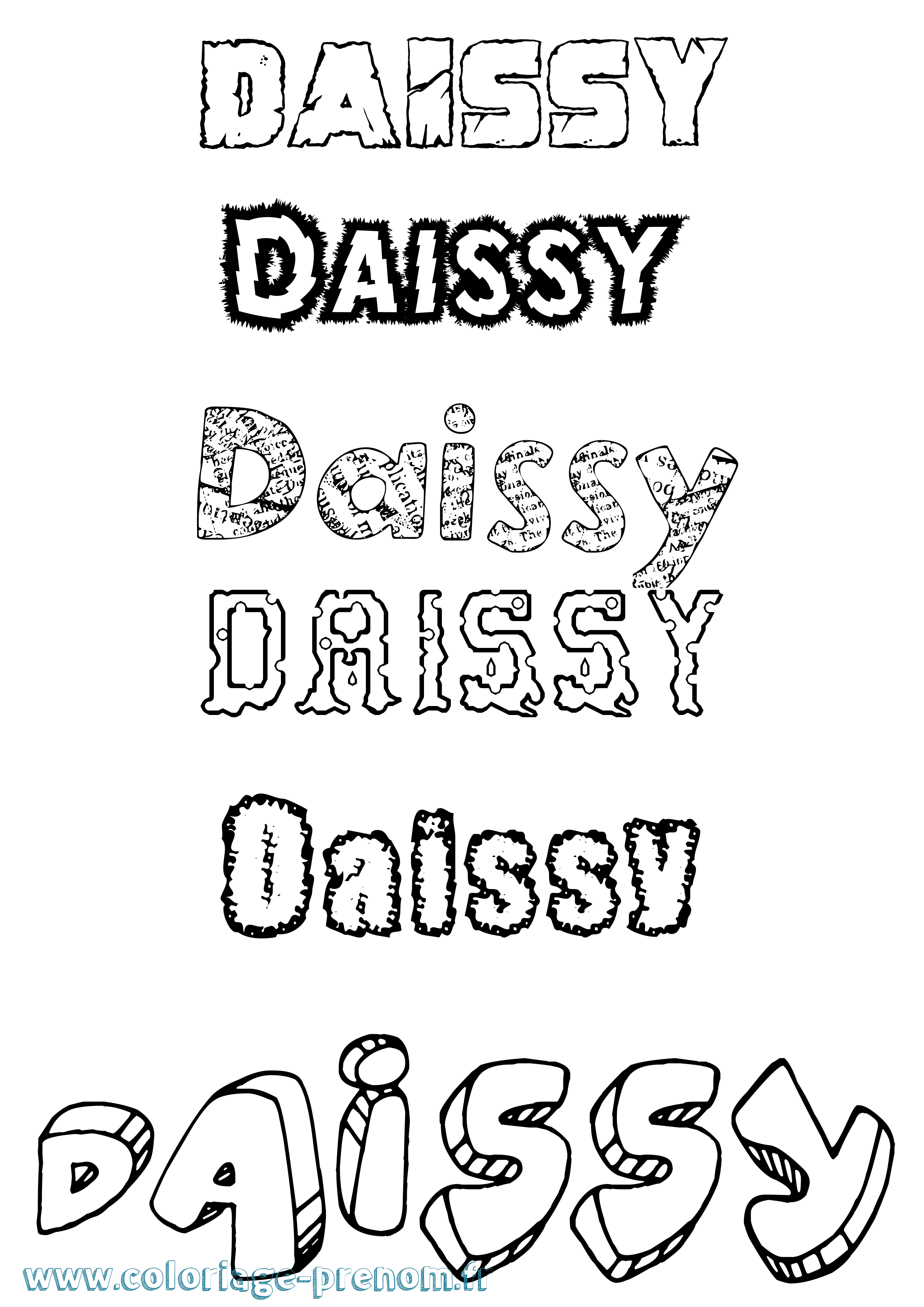 Coloriage Daissy Destructuré Coloriage prénom Daissy Destructuré