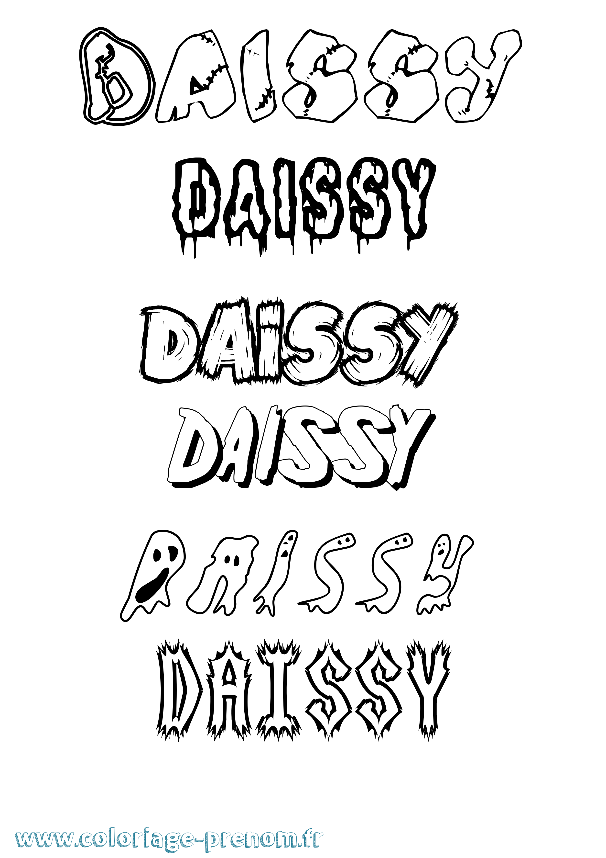 Coloriage prénom Daissy Frisson