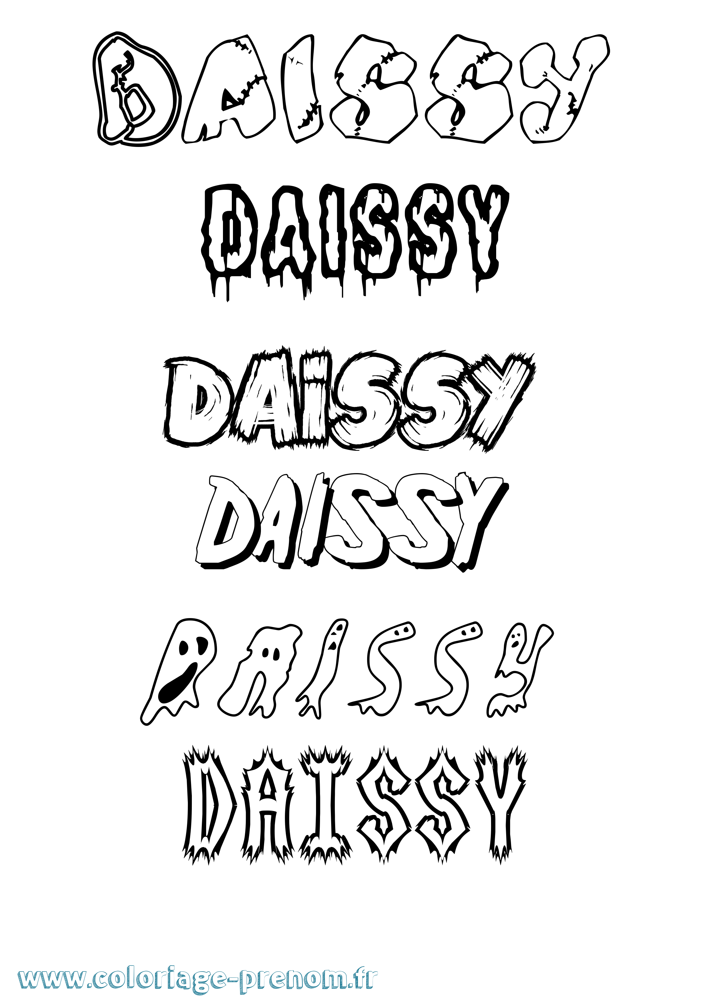 Coloriage Daissy Frisson Coloriage prénom Daissy Frisson