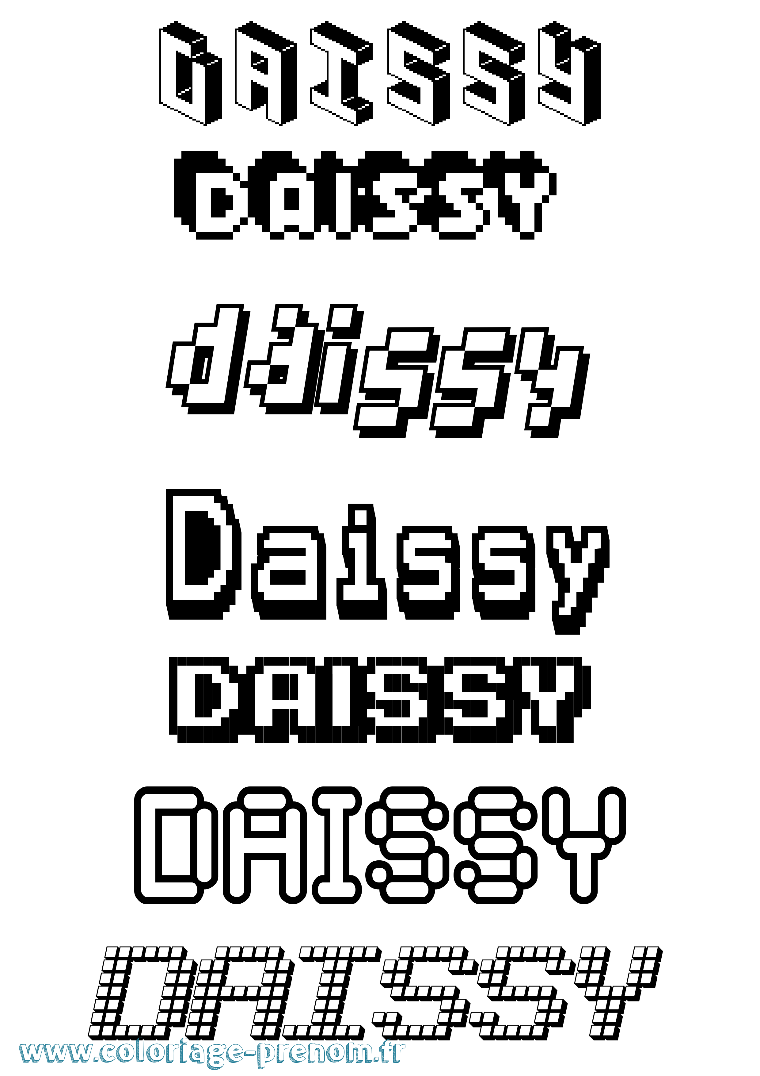 Coloriage Daissy Pixel Coloriage prénom Daissy Pixel