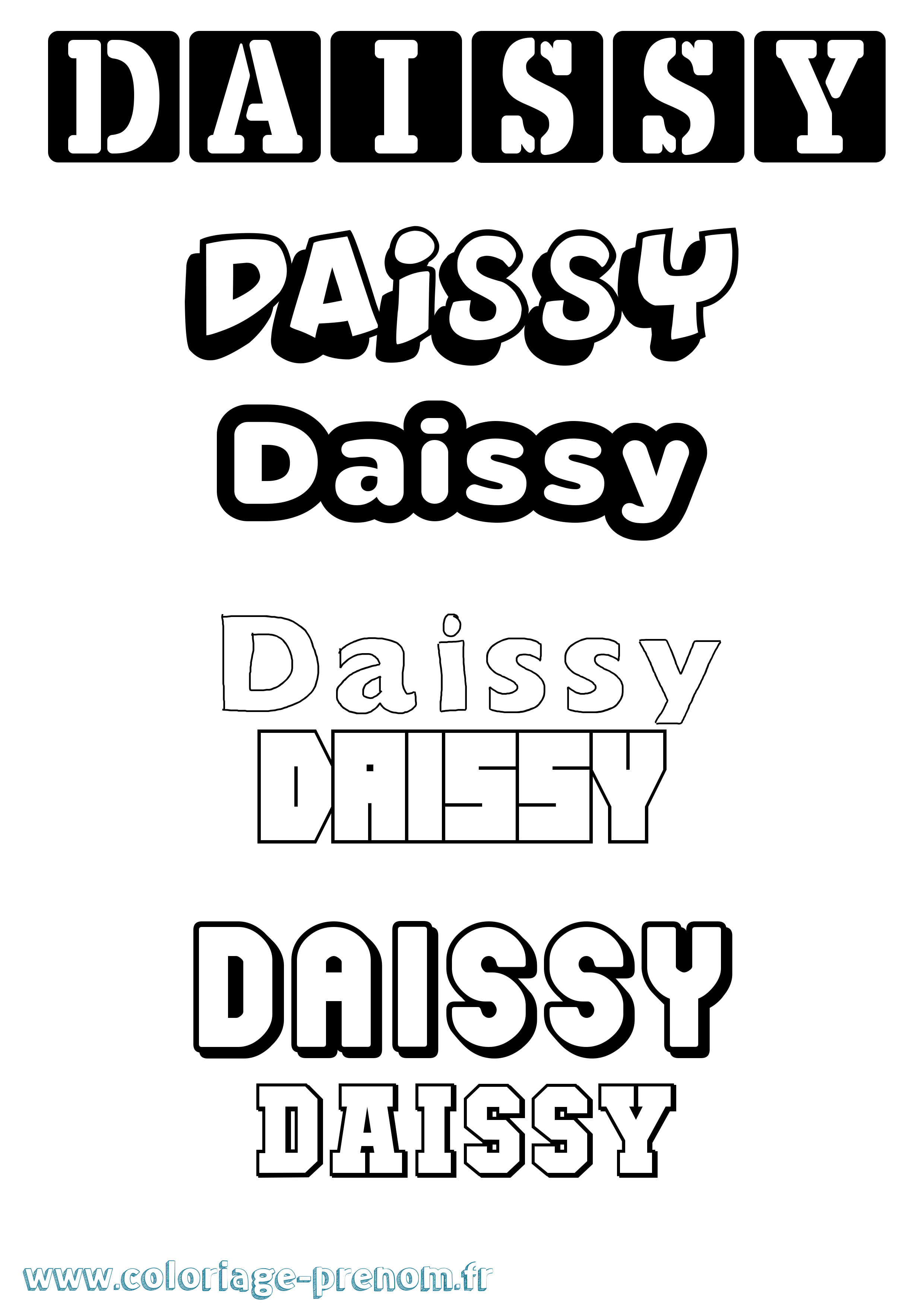 Coloriage Daissy Simple Coloriage prénom Daissy Simple