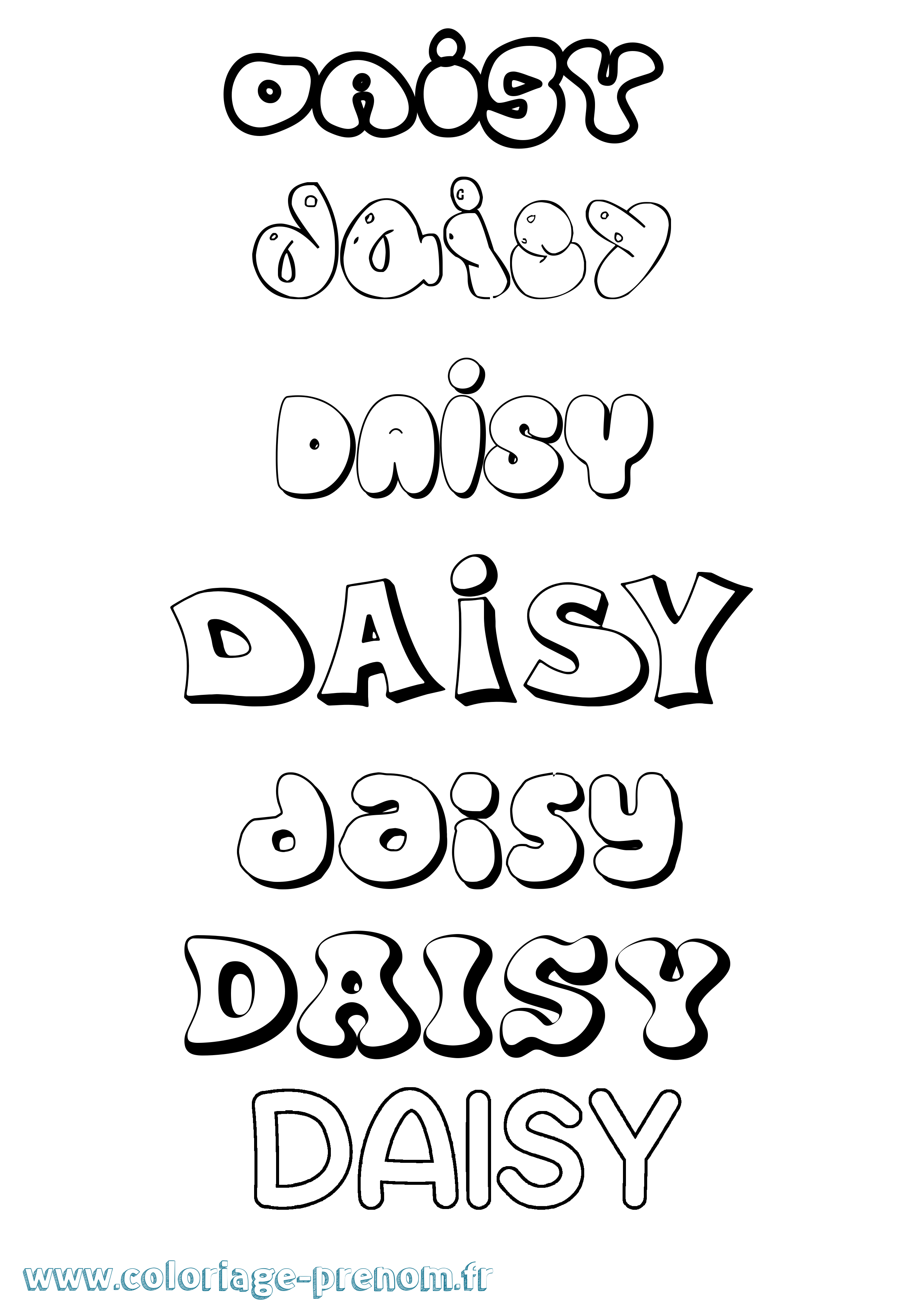 Coloriage Daisy Bubble Coloriage prénom Daisy Bubble