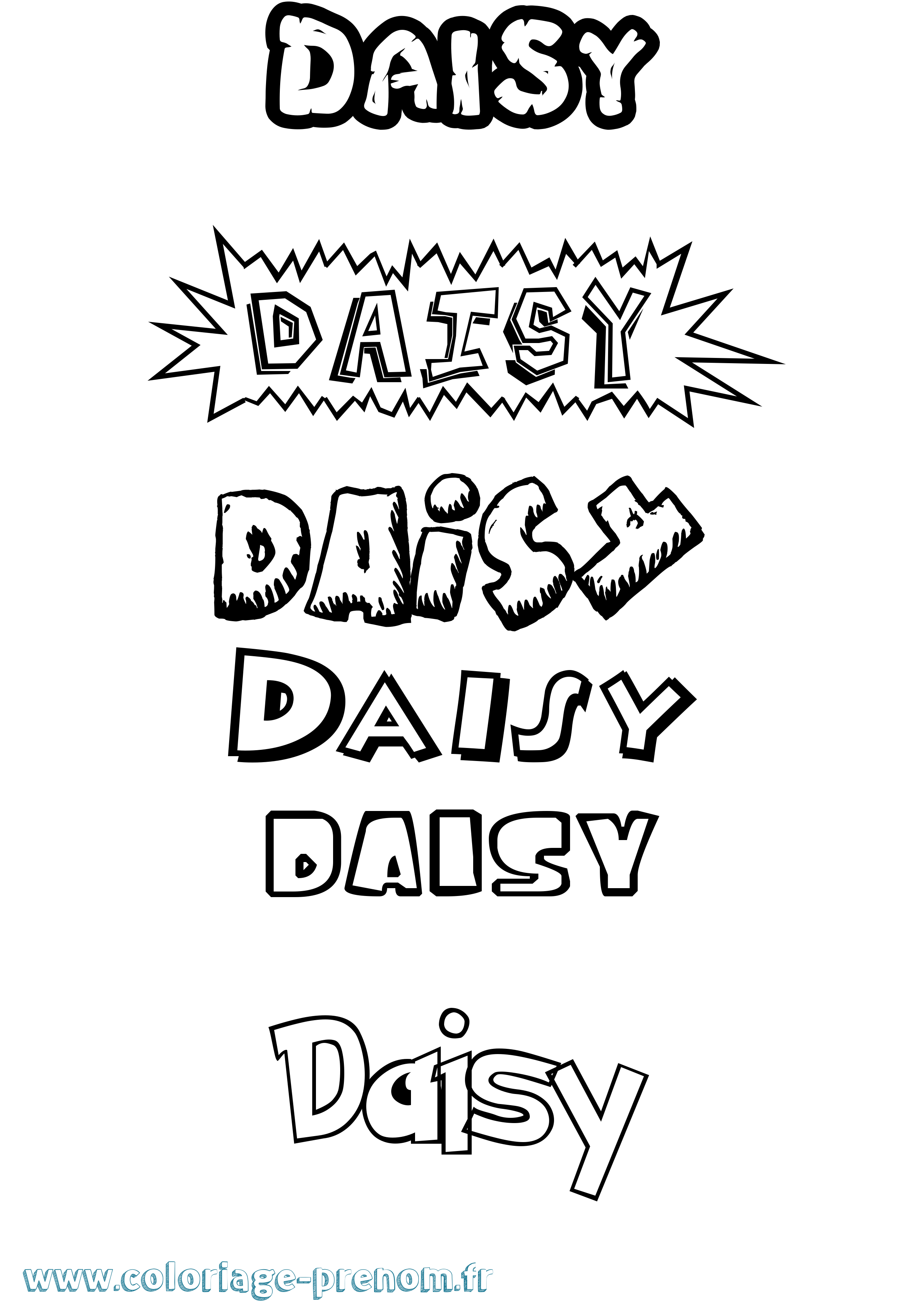 Coloriage prénom Daisy Dessin Animé