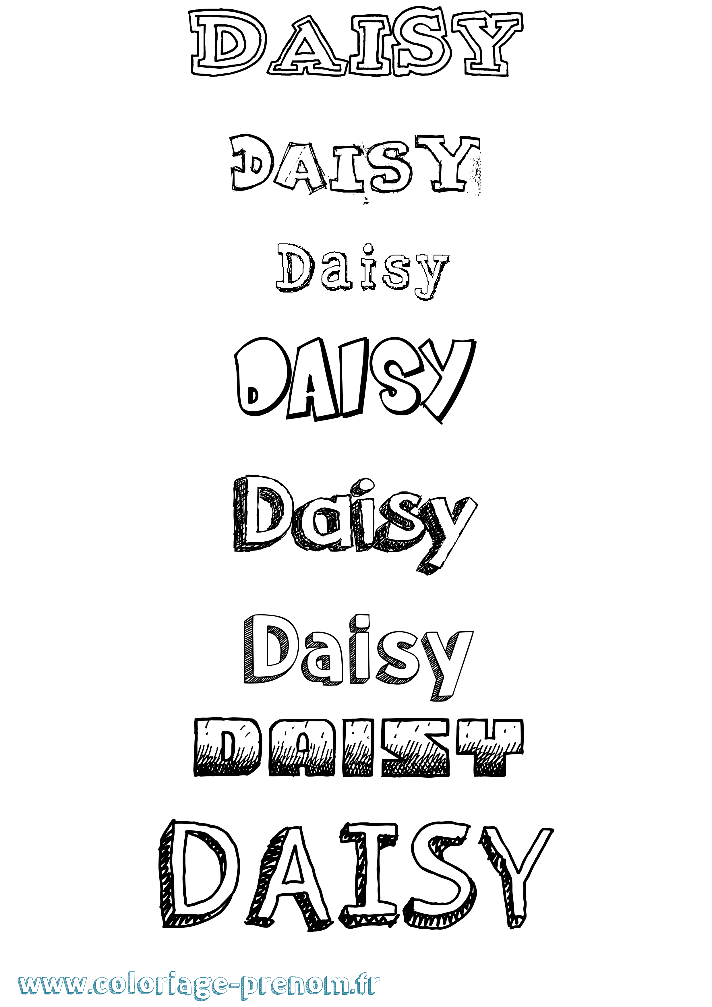 Coloriage Daisy Dessiné Coloriage prénom Daisy Dessiné