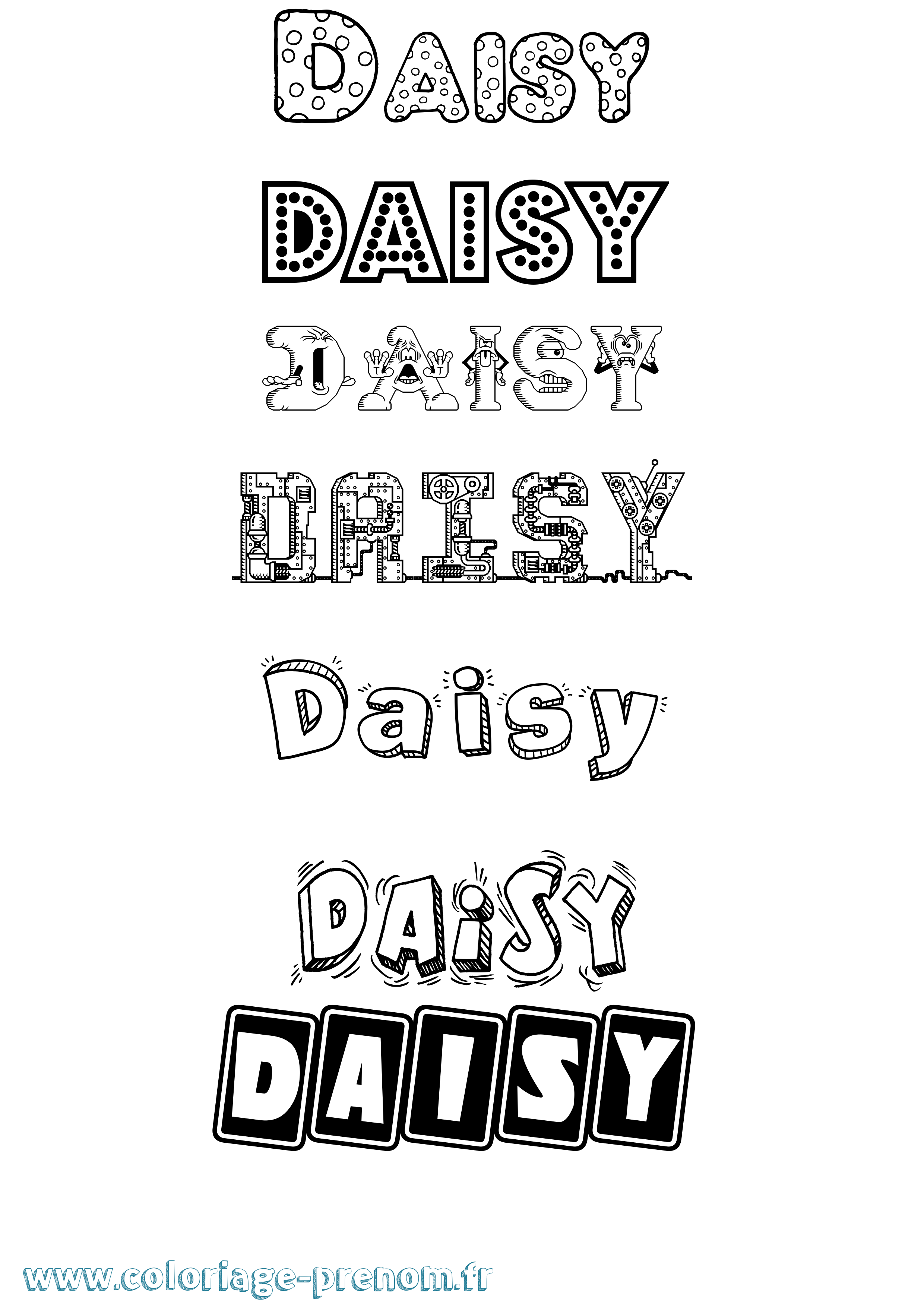 Coloriage Daisy Fun Coloriage prénom Daisy Fun
