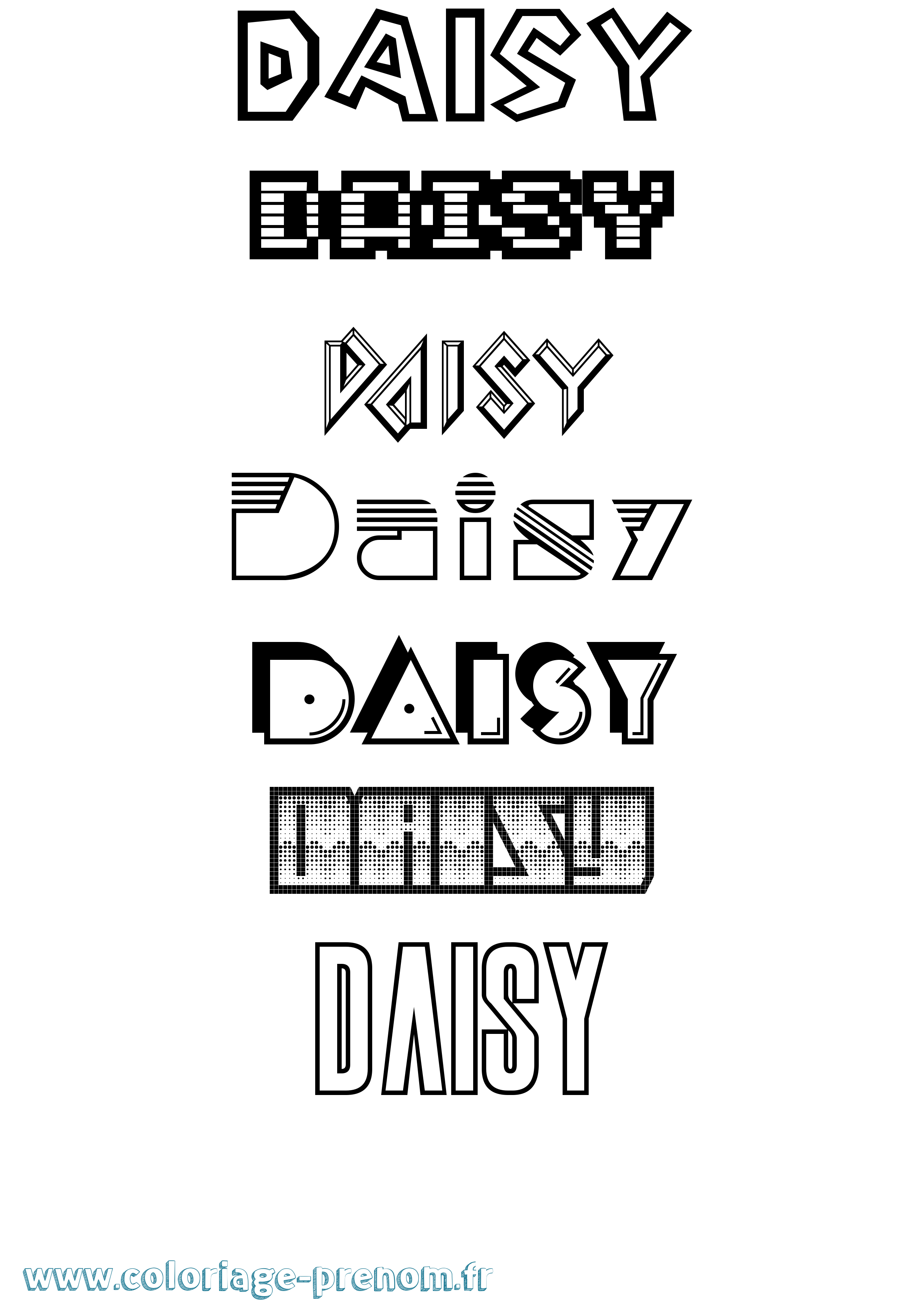 Coloriage Daisy Jeux Vidéos Coloriage prénom Daisy Jeux Vidéos