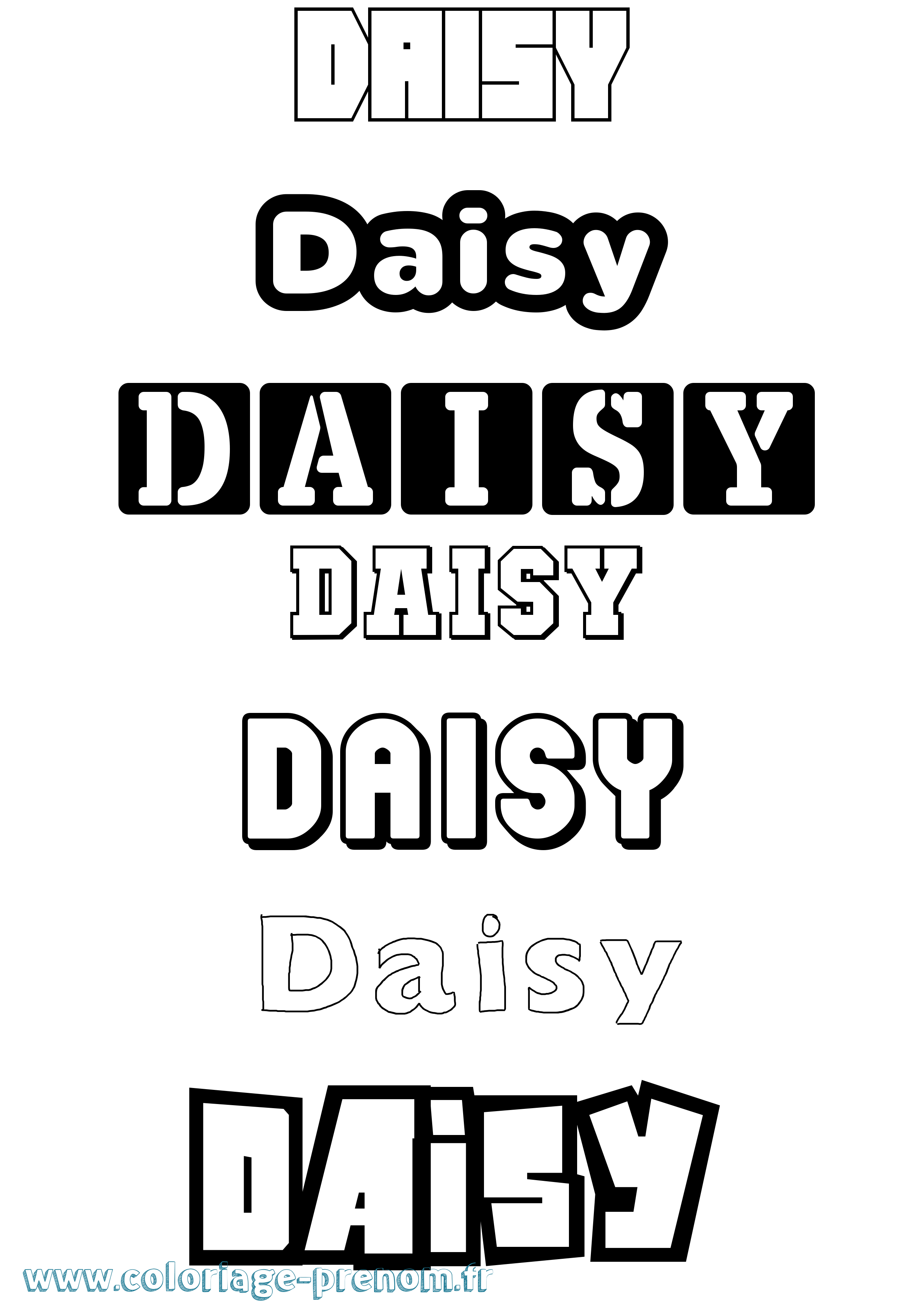 Coloriage Daisy Simple Coloriage prénom Daisy Simple