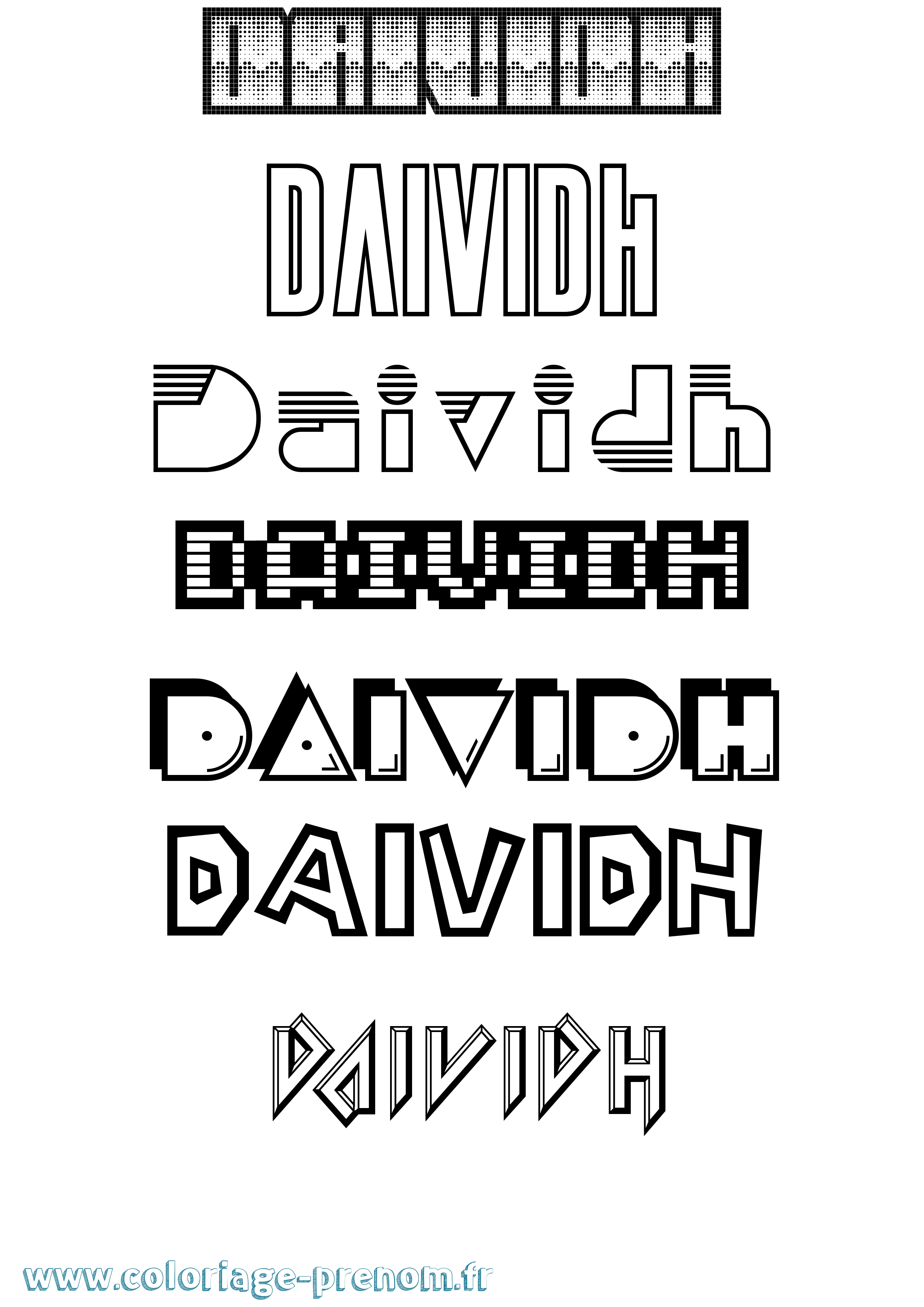 Coloriage Daividh Jeux Vidéos Coloriage prénom Daividh Jeux Vidéos