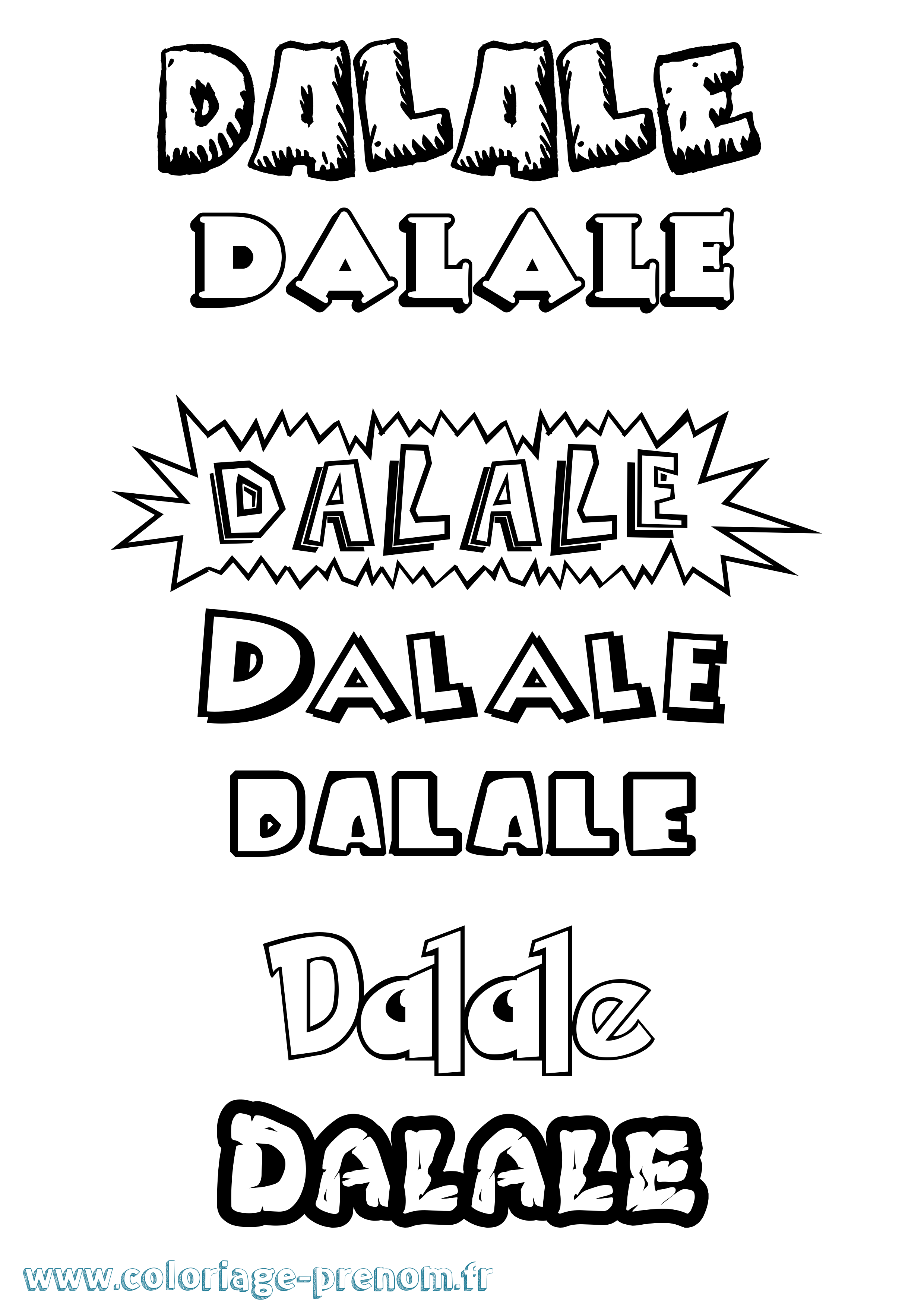 Coloriage prénom Dalale Dessin Animé
