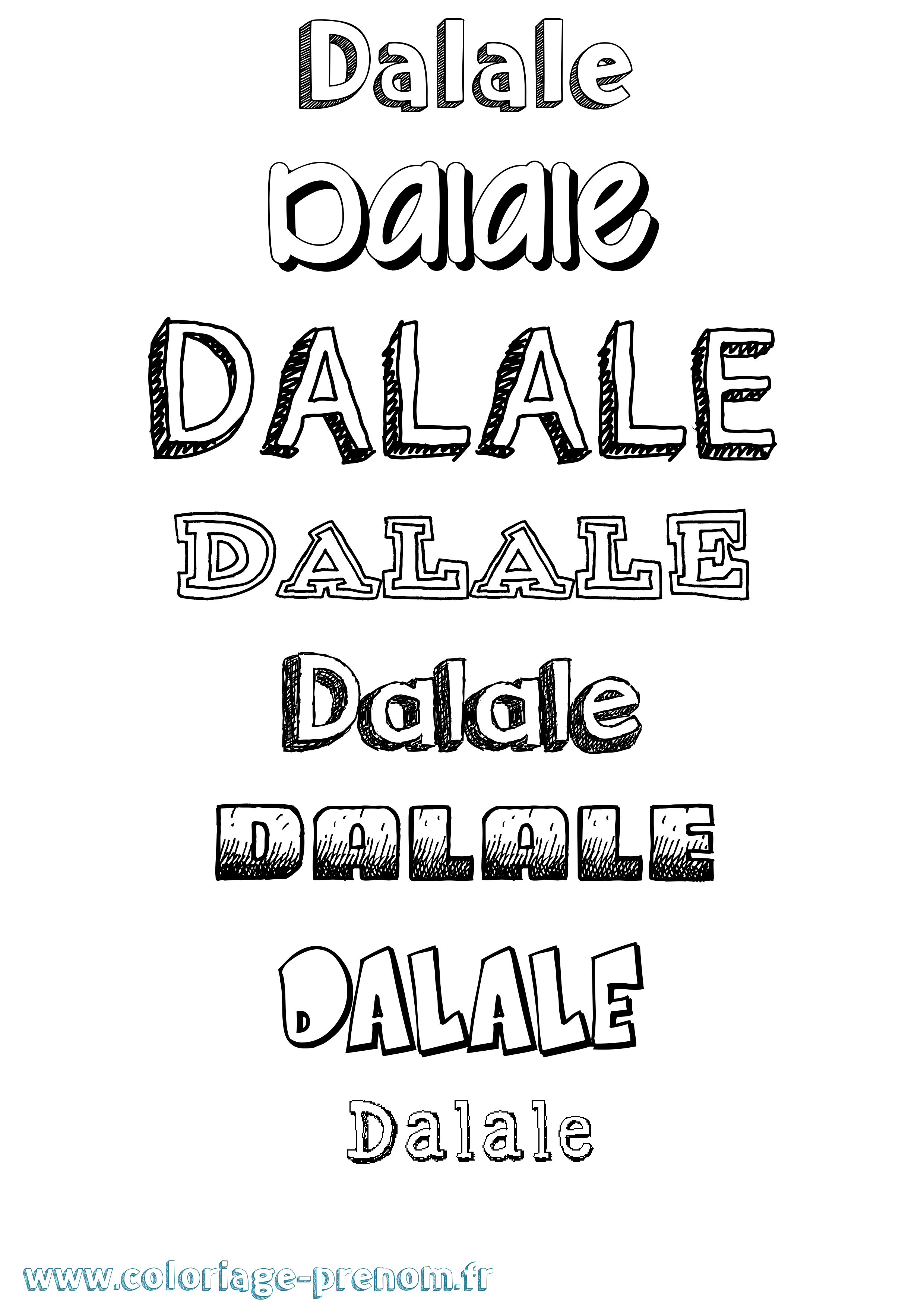 Coloriage prénom Dalale Dessiné