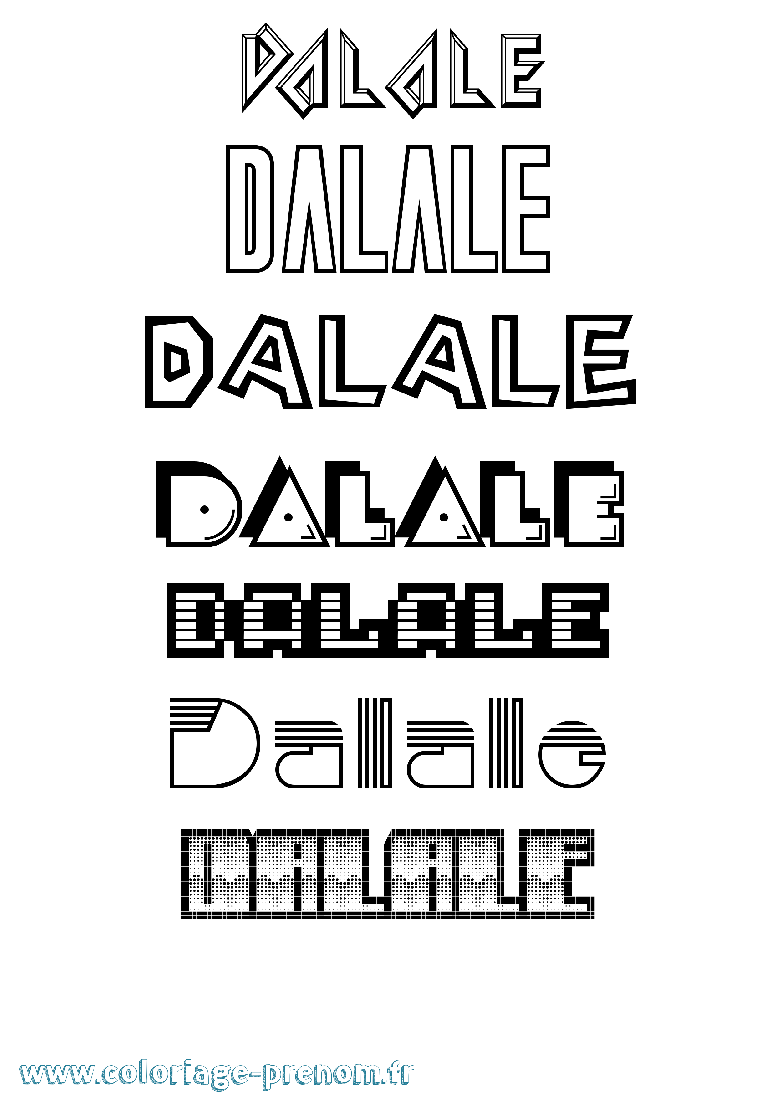 Coloriage prénom Dalale Jeux Vidéos