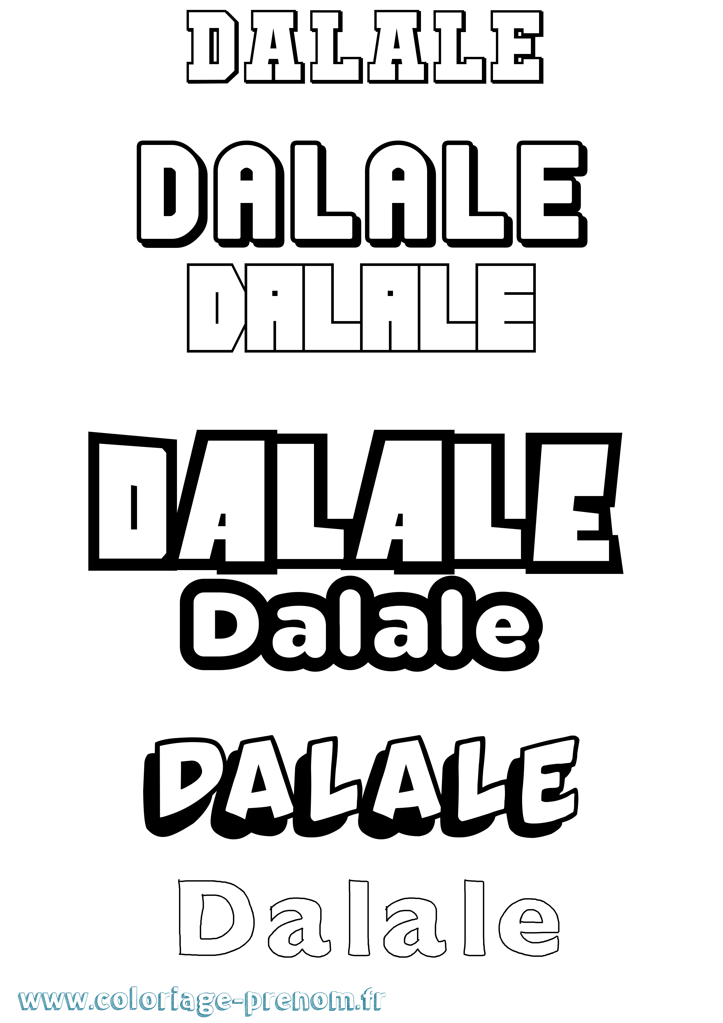 Coloriage prénom Dalale Simple