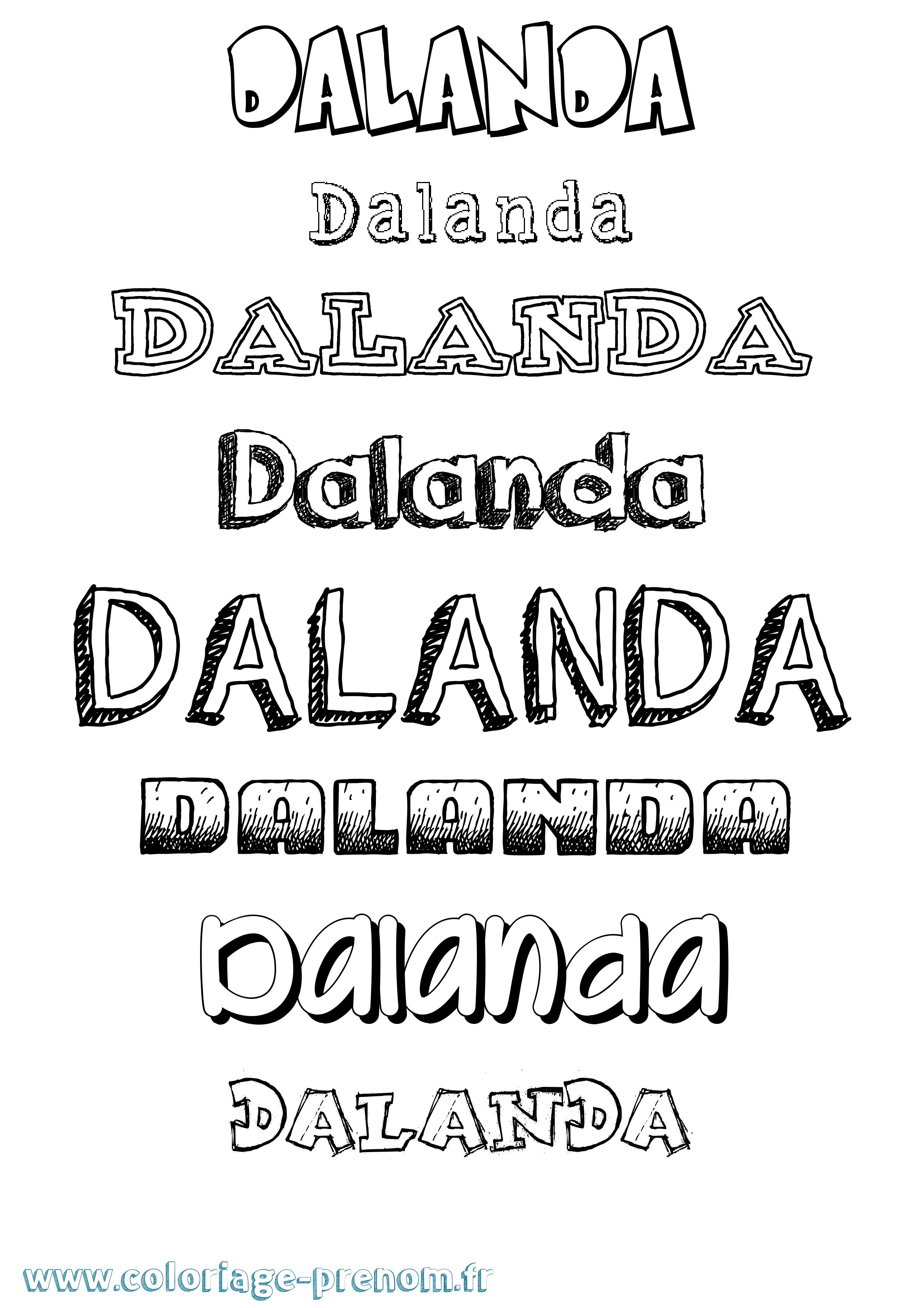 Coloriage Dalanda Dessiné Coloriage prénom Dalanda Dessiné