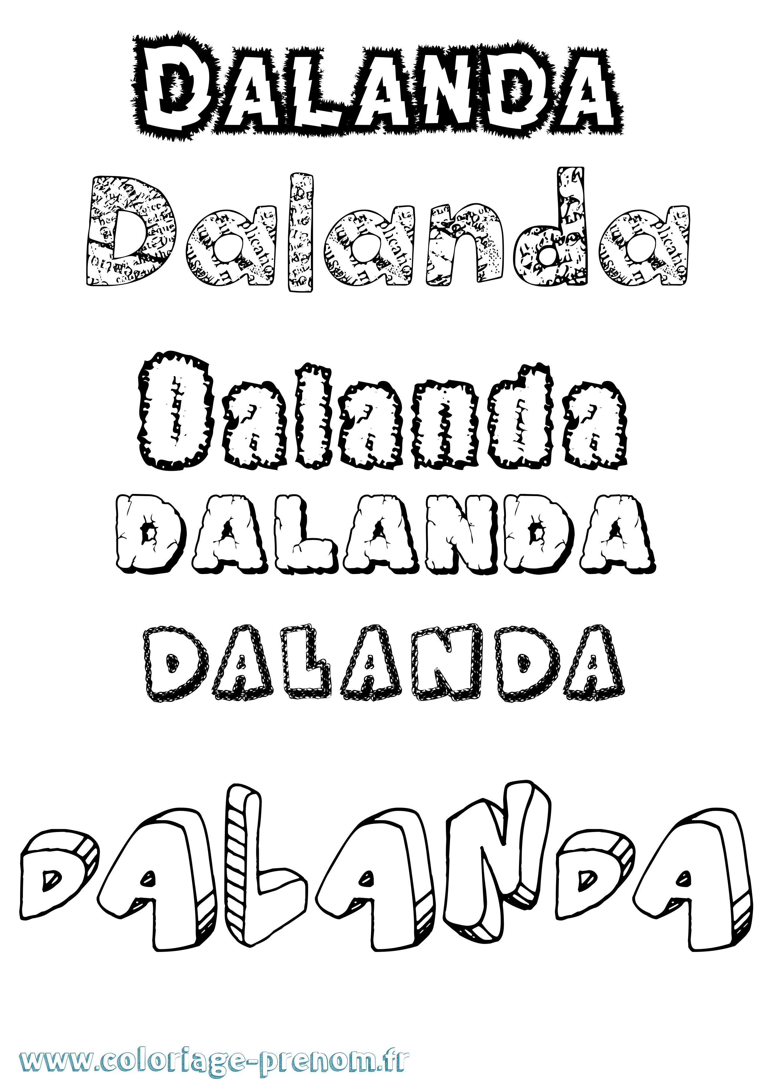 Coloriage Dalanda Destructuré Coloriage prénom Dalanda Destructuré