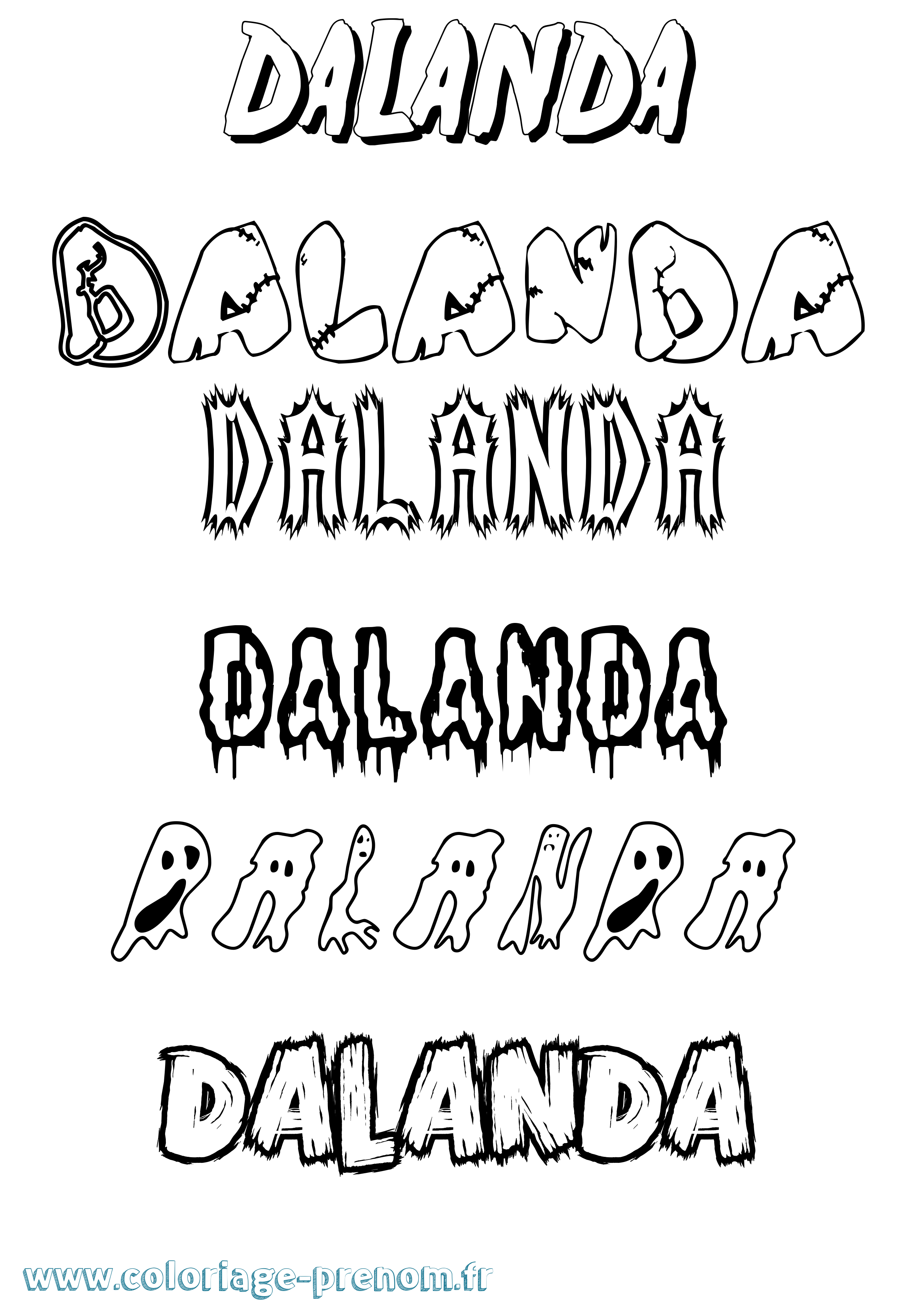 Coloriage Dalanda Frisson Coloriage prénom Dalanda Frisson