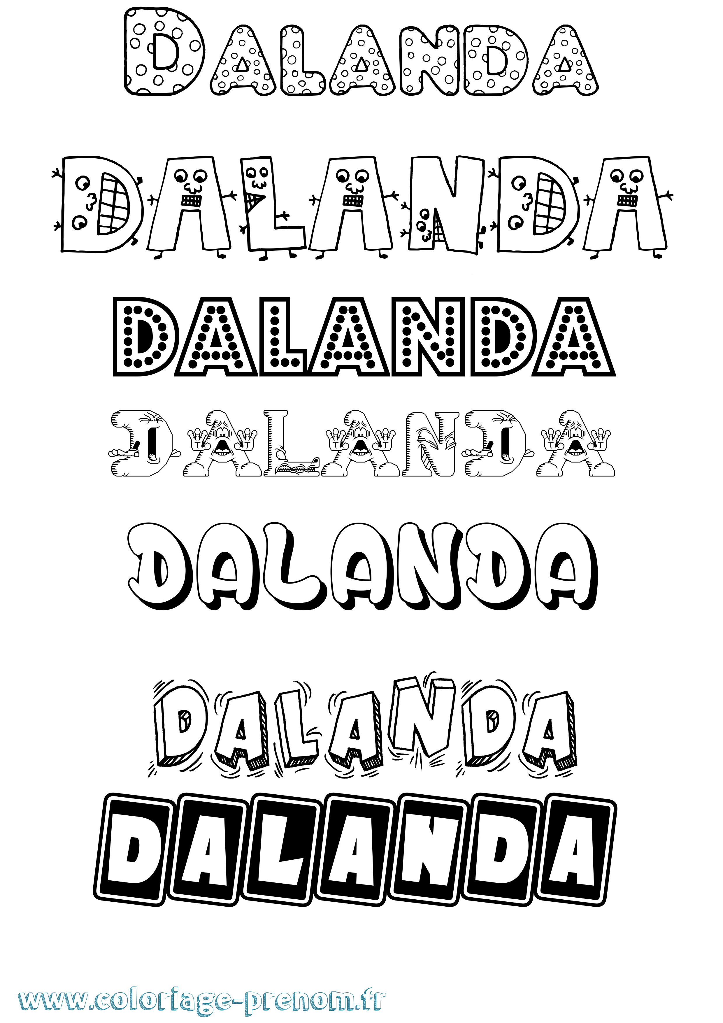 Coloriage Dalanda Fun Coloriage prénom Dalanda Fun