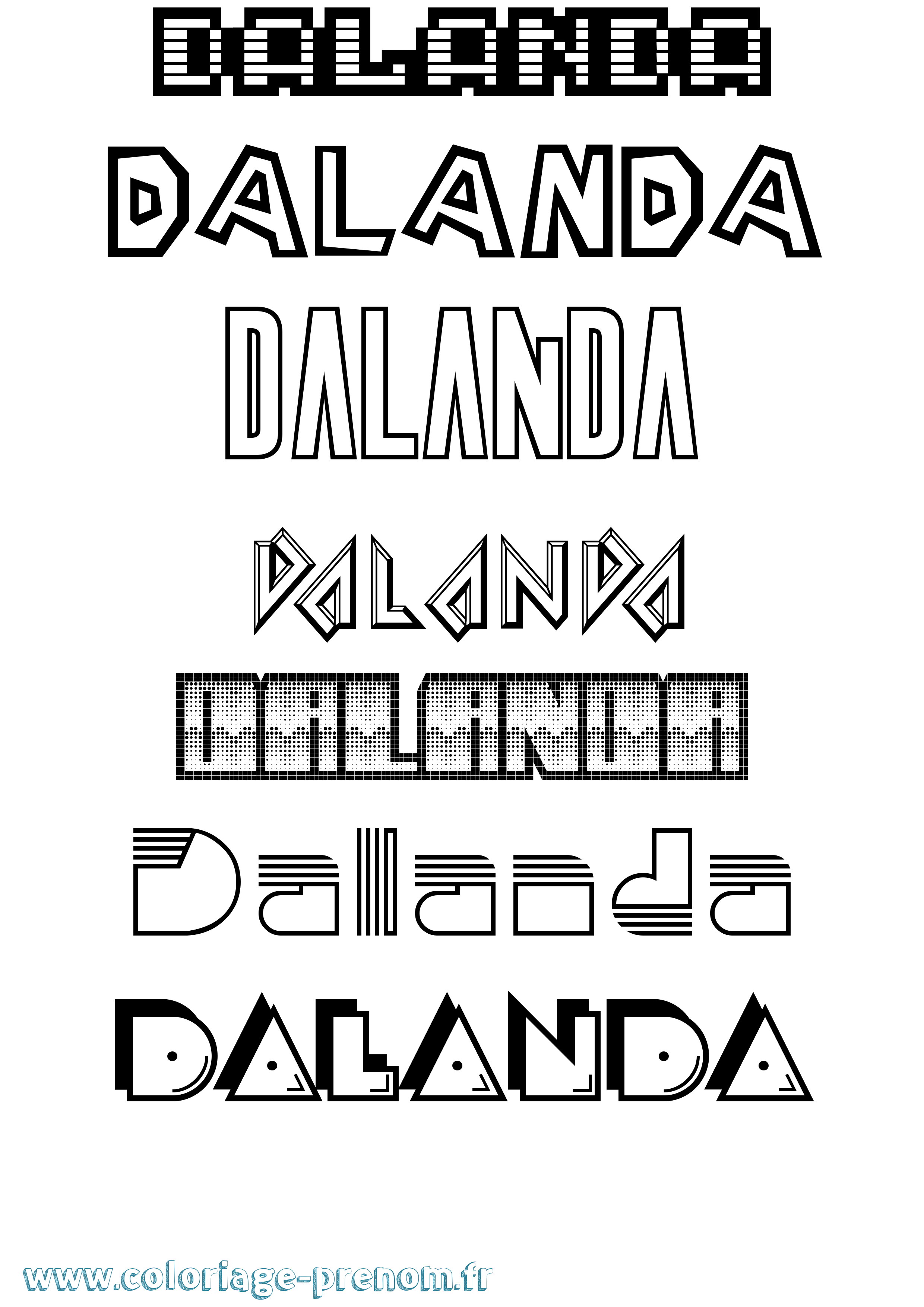 Coloriage Dalanda Jeux Vidéos Coloriage prénom Dalanda Jeux Vidéos