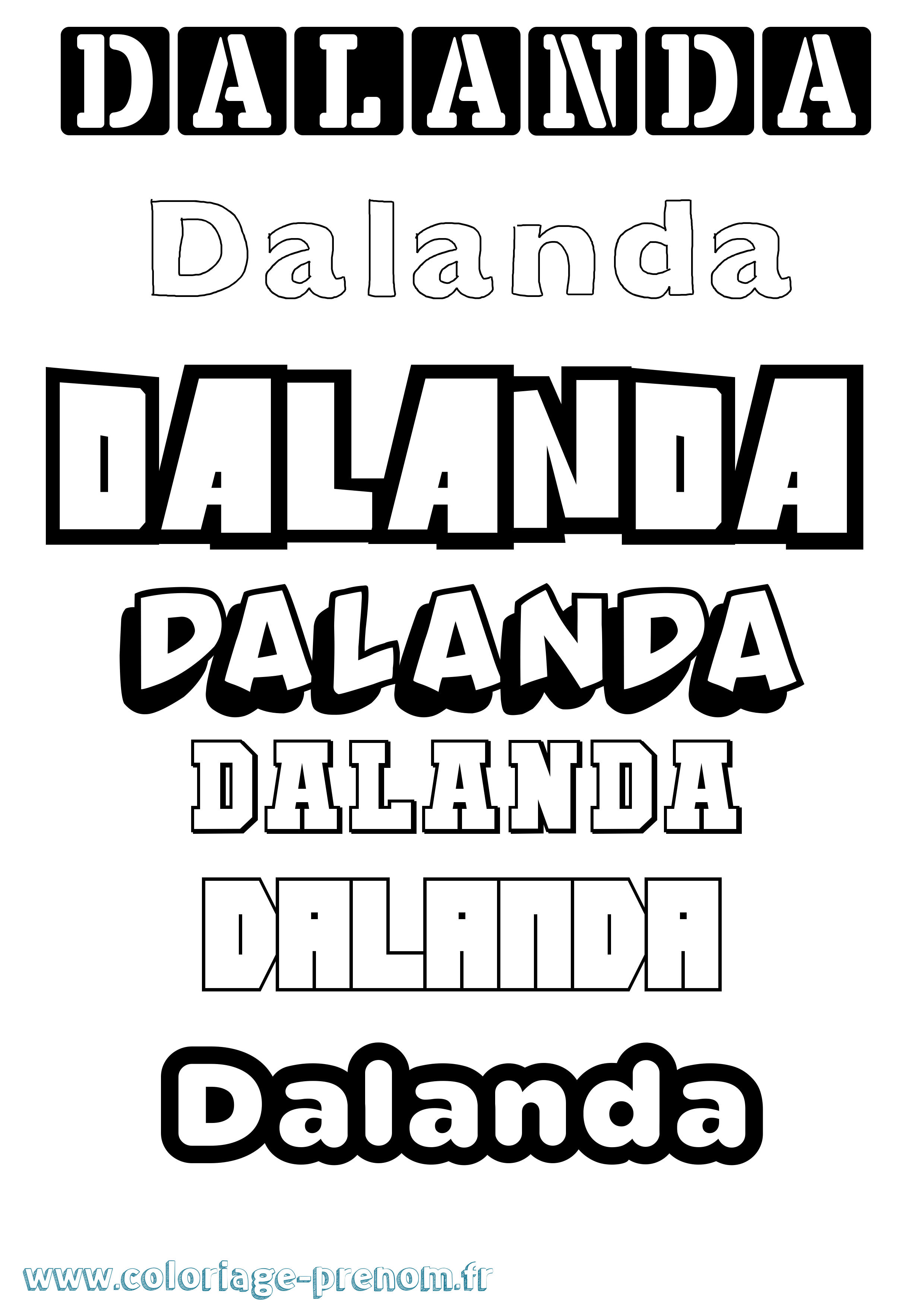 Coloriage Dalanda Simple Coloriage prénom Dalanda Simple