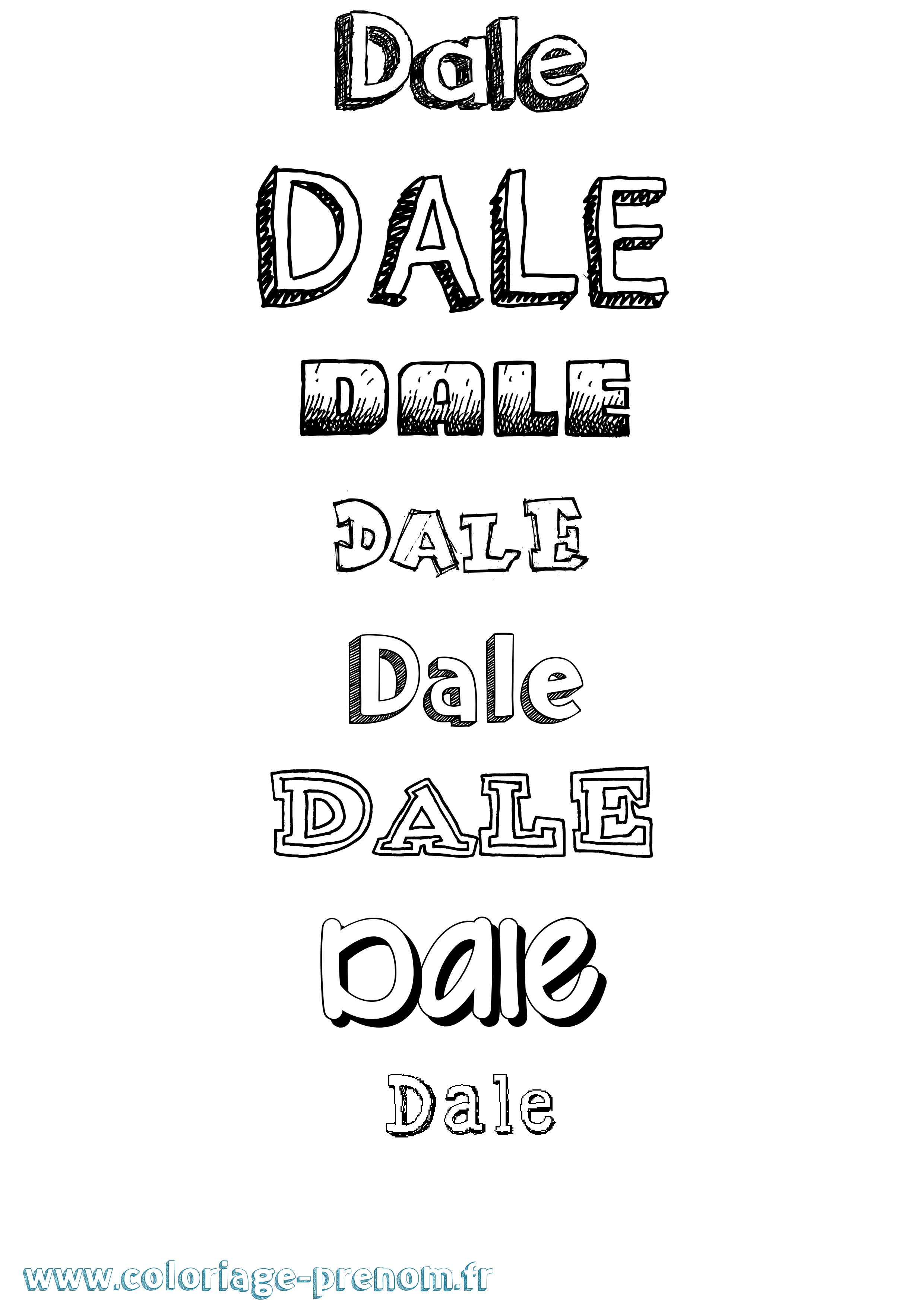 Coloriage prénom Dale Dessiné