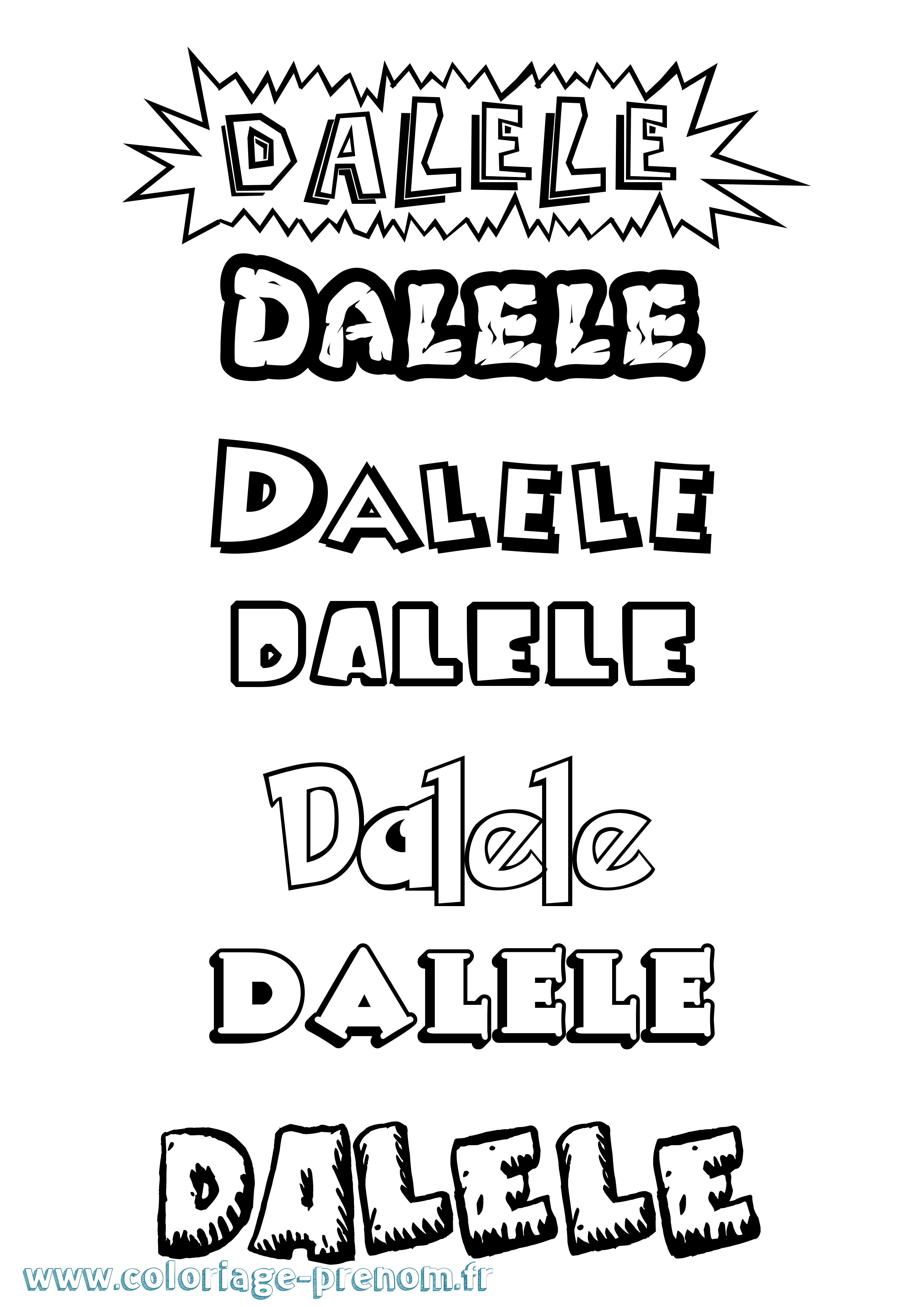 Coloriage Dalele Dessin Animé Coloriage prénom Dalele Dessin Animé