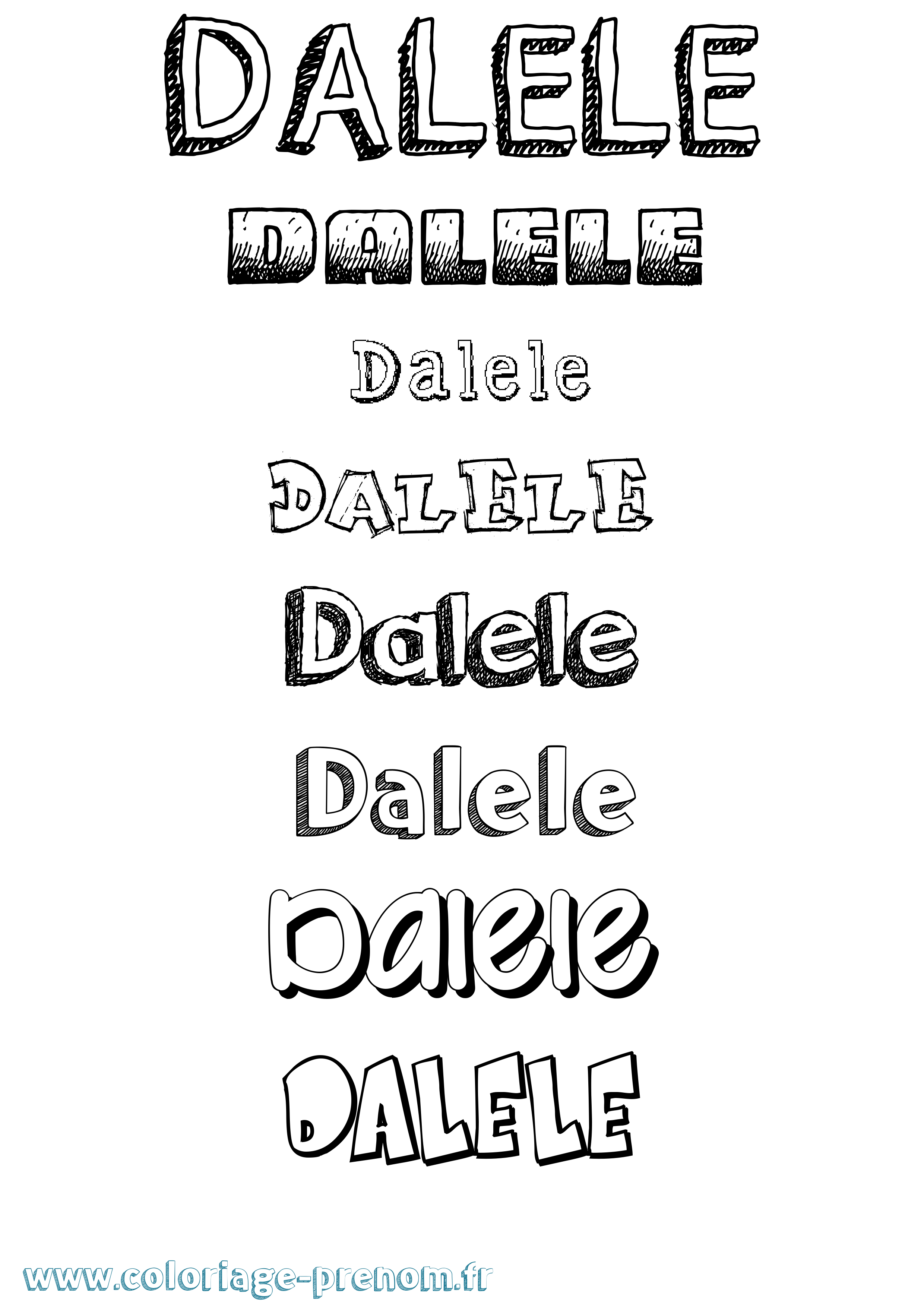 Coloriage Dalele Dessiné Coloriage prénom Dalele Dessiné