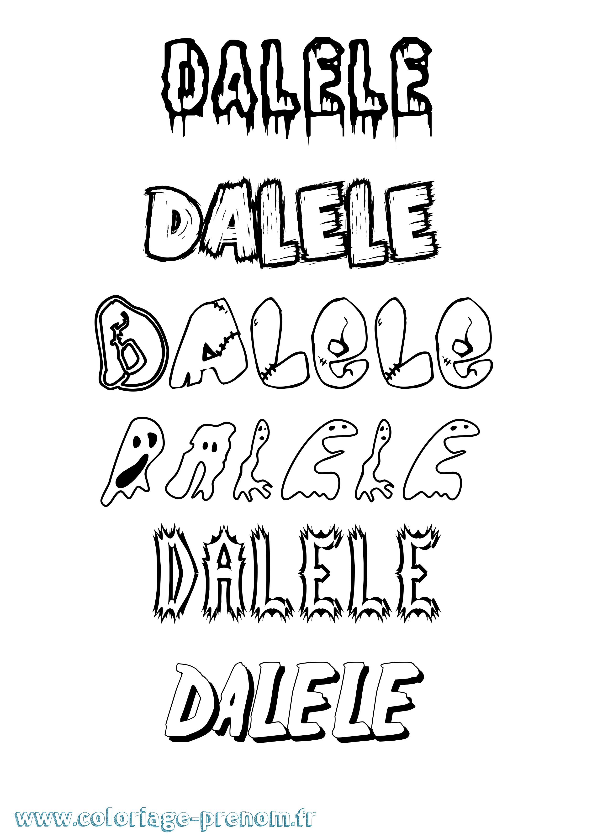 Coloriage Dalele Frisson Coloriage prénom Dalele Frisson