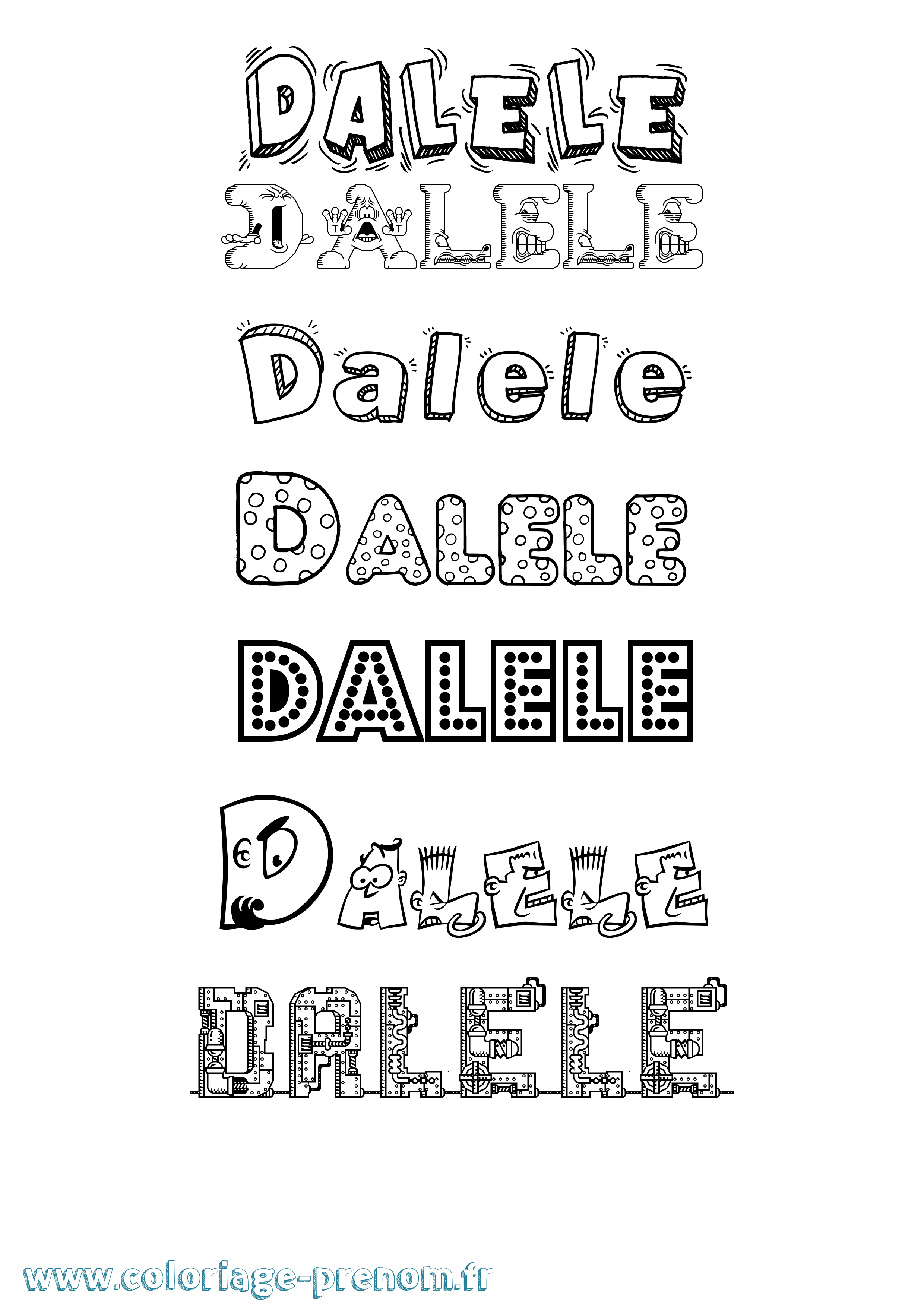 Coloriage Dalele Fun Coloriage prénom Dalele Fun
