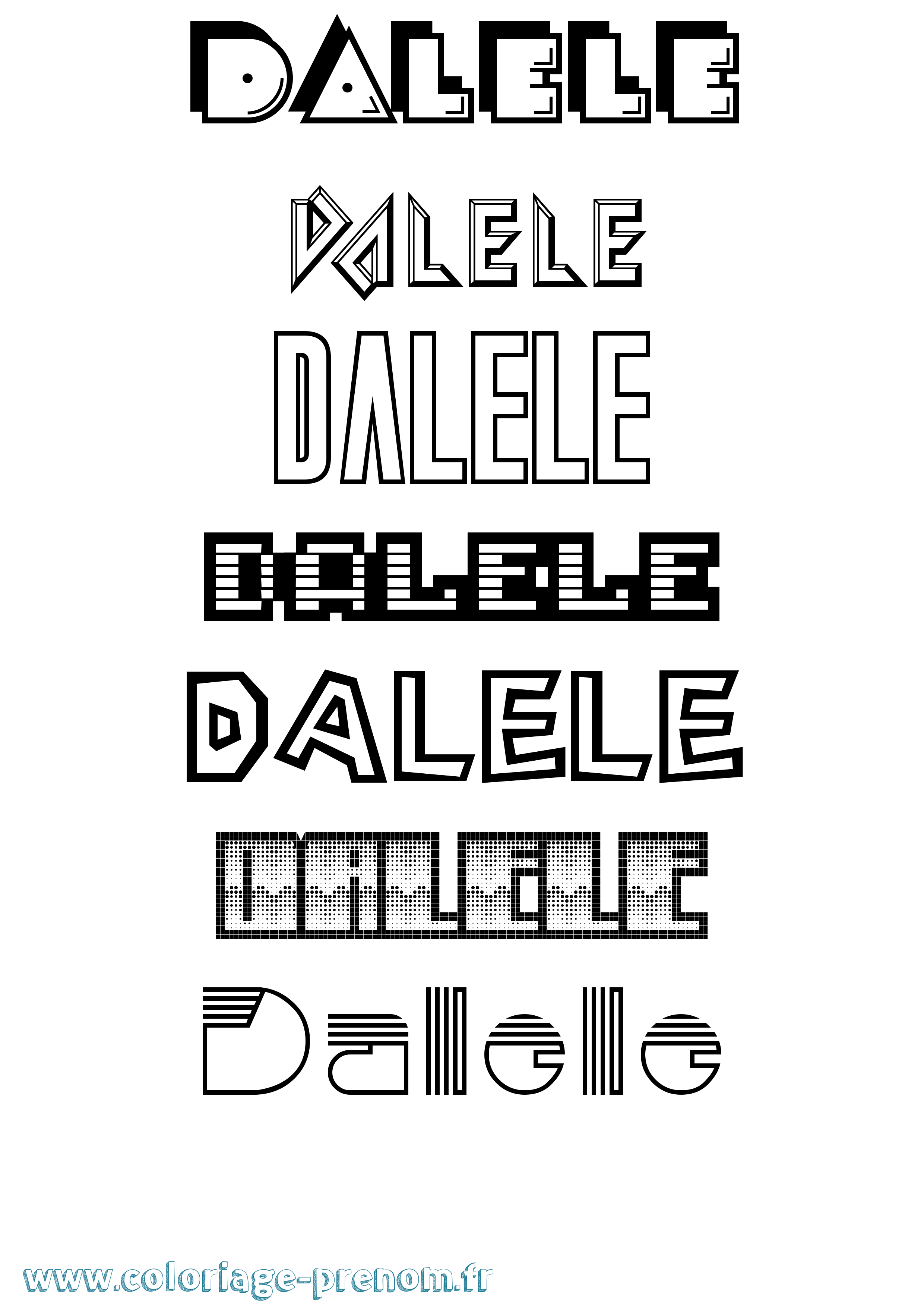 Coloriage Dalele Jeux Vidéos Coloriage prénom Dalele Jeux Vidéos