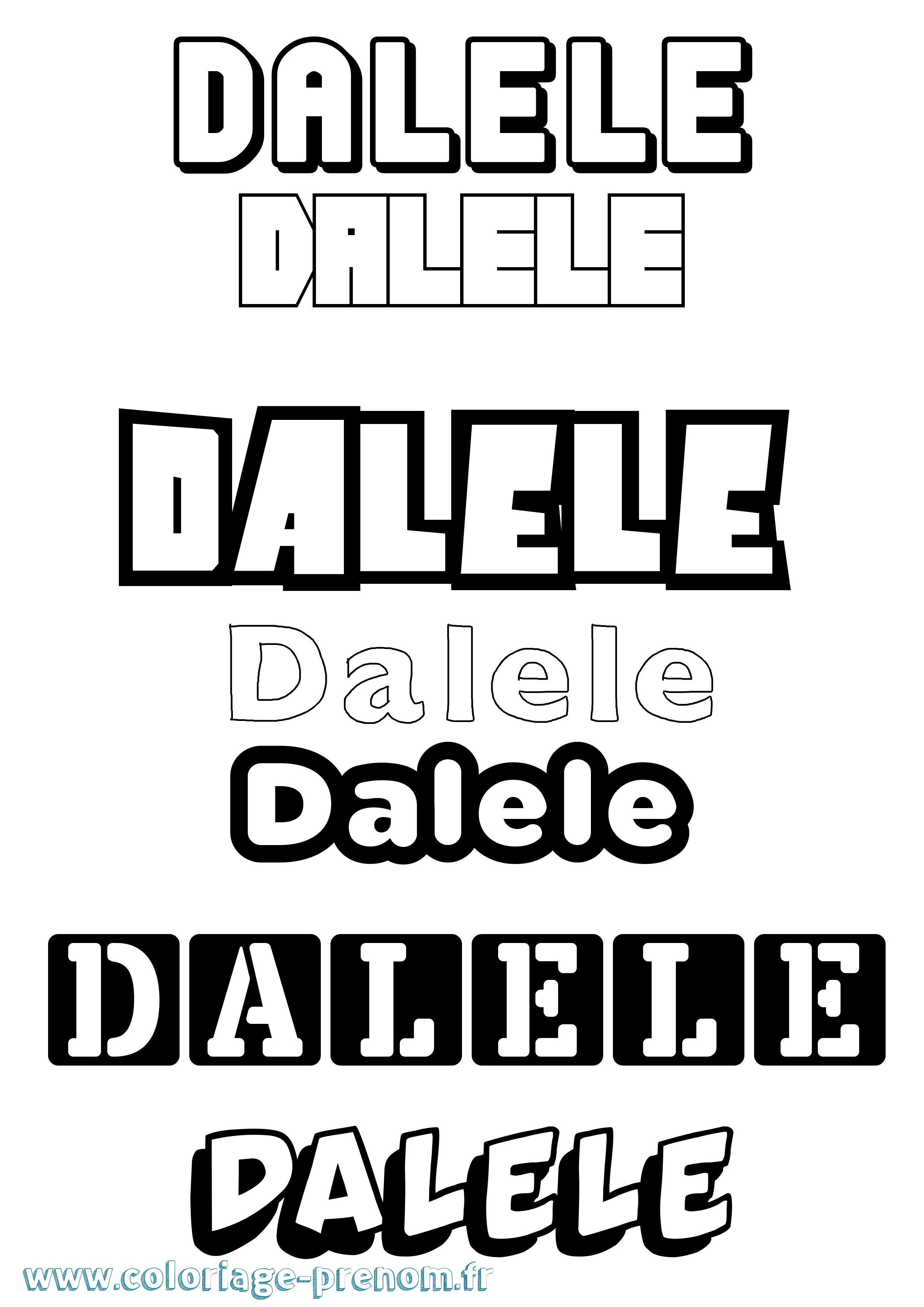 Coloriage Dalele Simple Coloriage prénom Dalele Simple