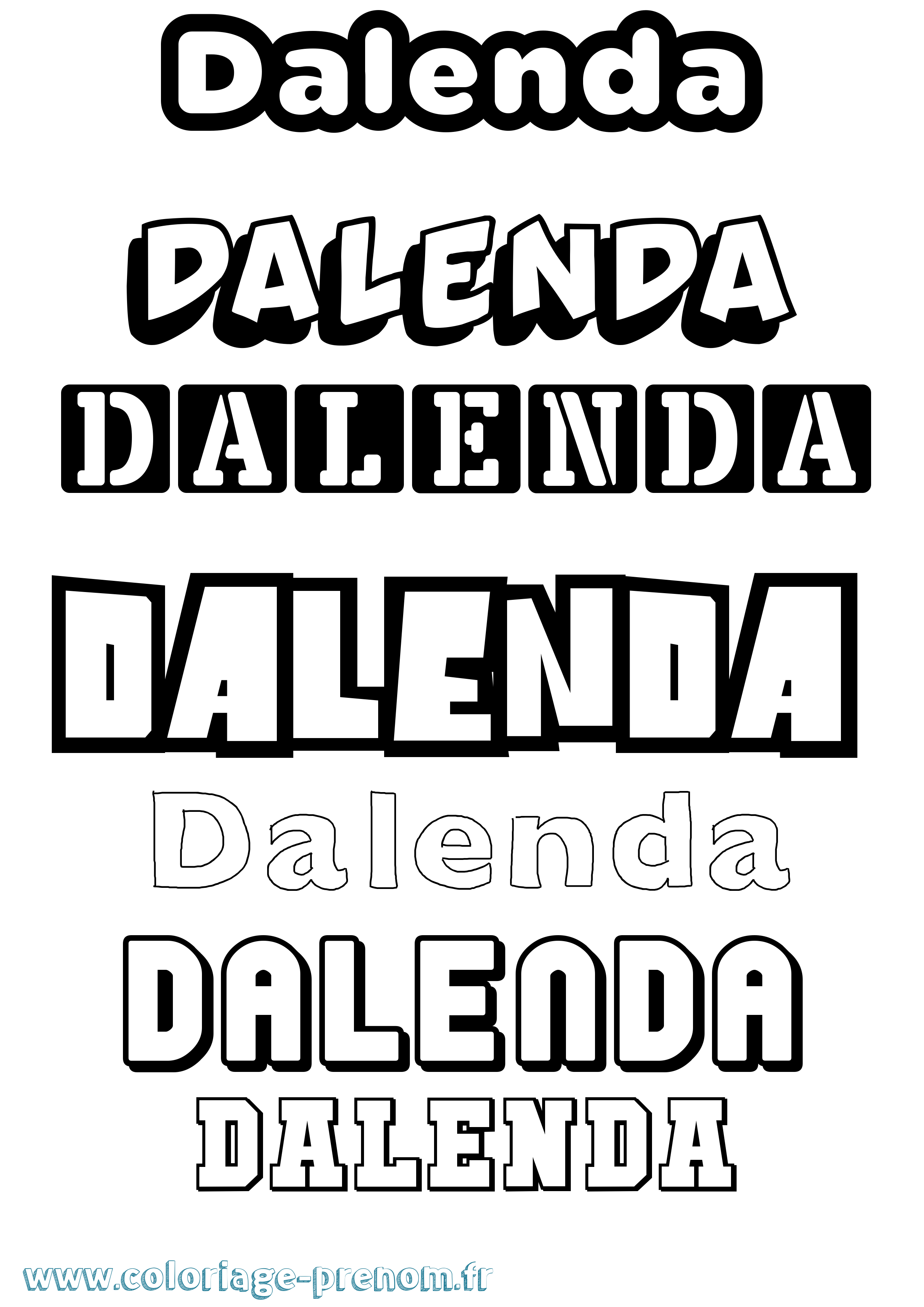 Coloriage prénom Dalenda Simple