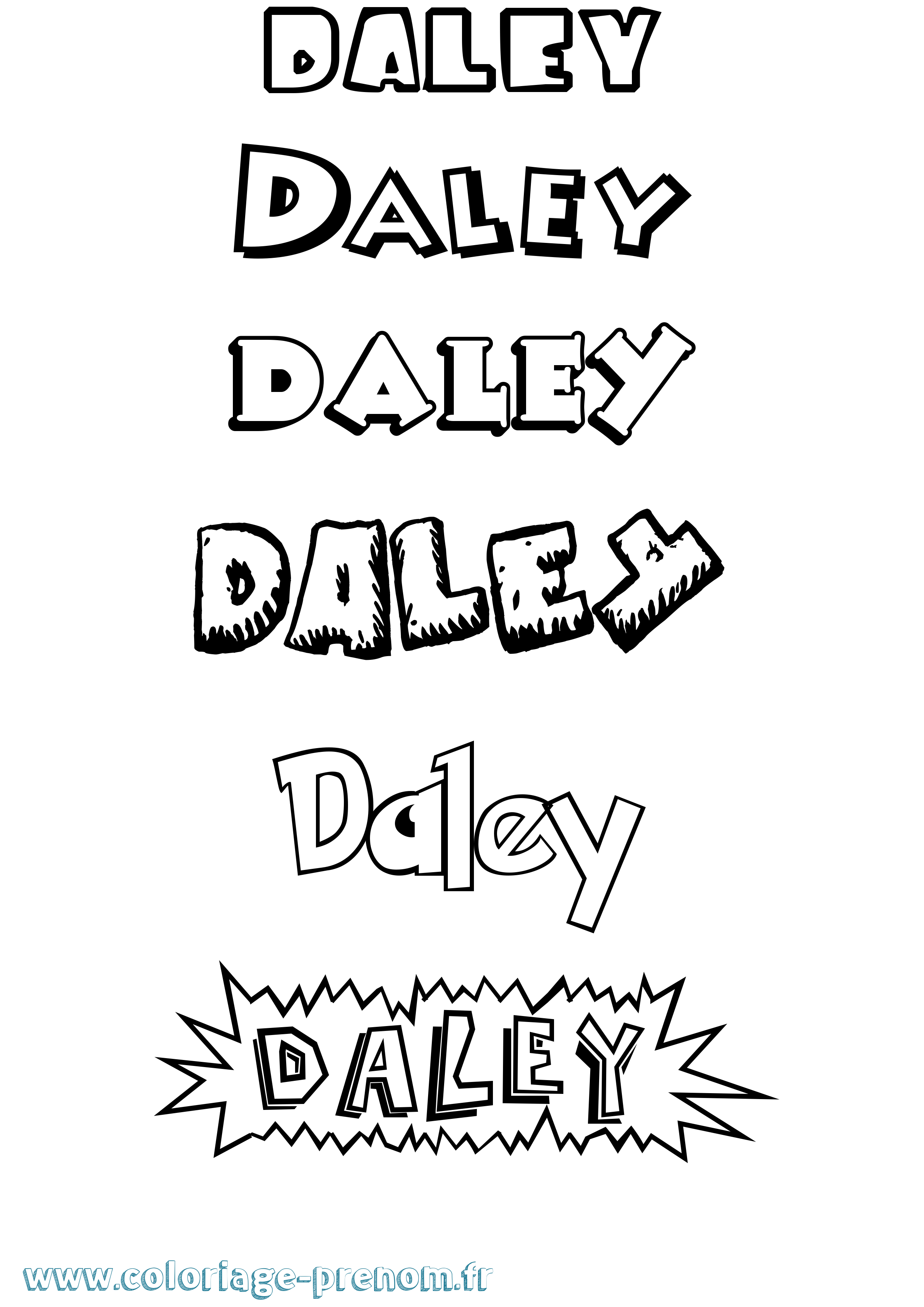 Coloriage prénom Daley Dessin Animé