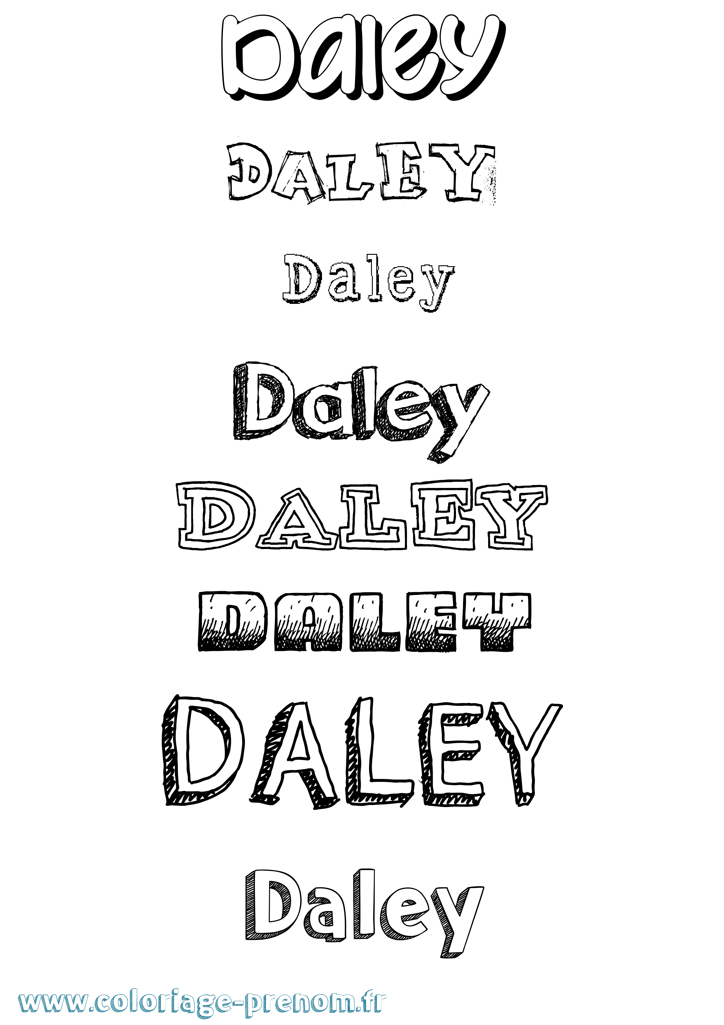 Coloriage prénom Daley Dessiné