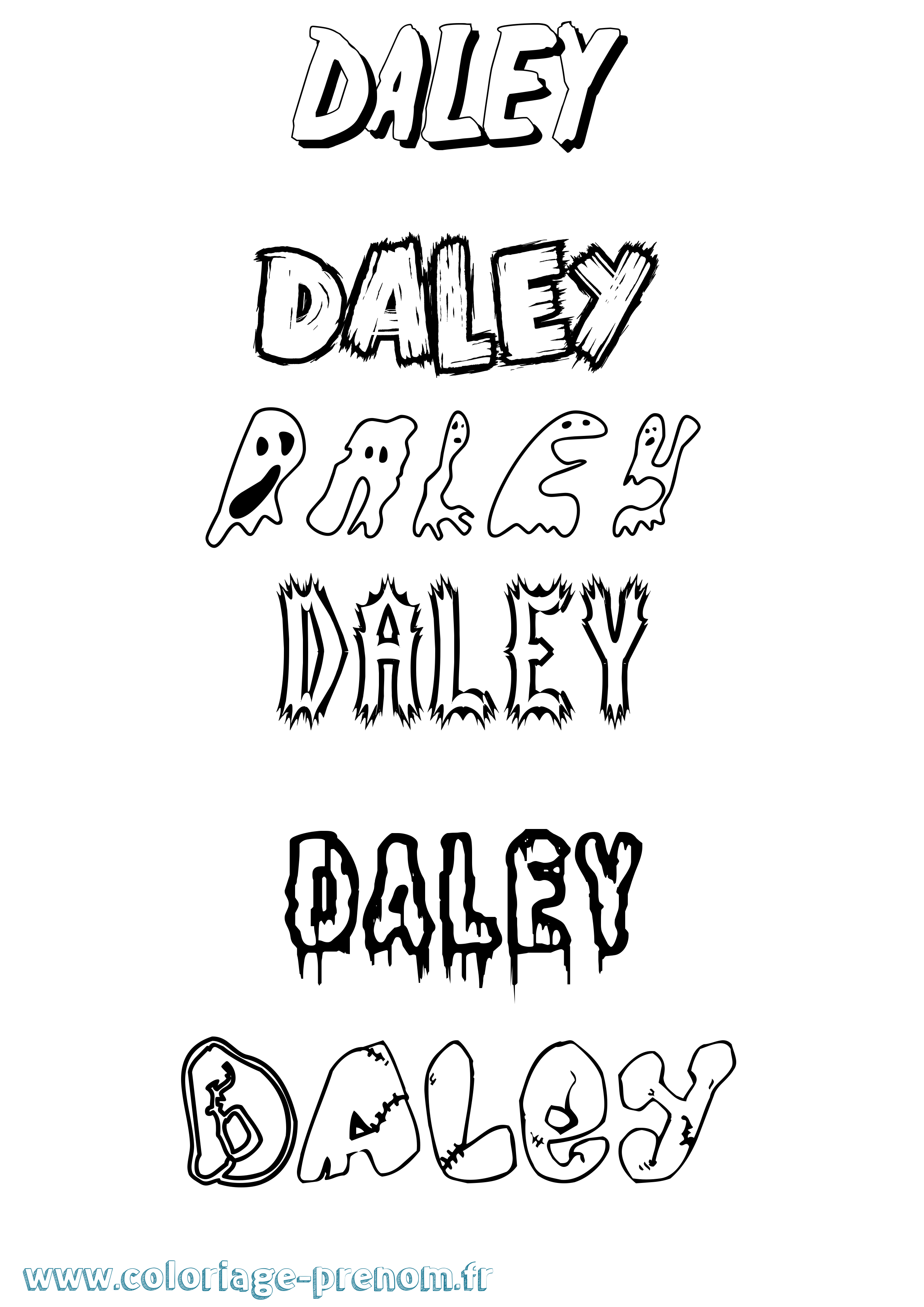 Coloriage prénom Daley Frisson
