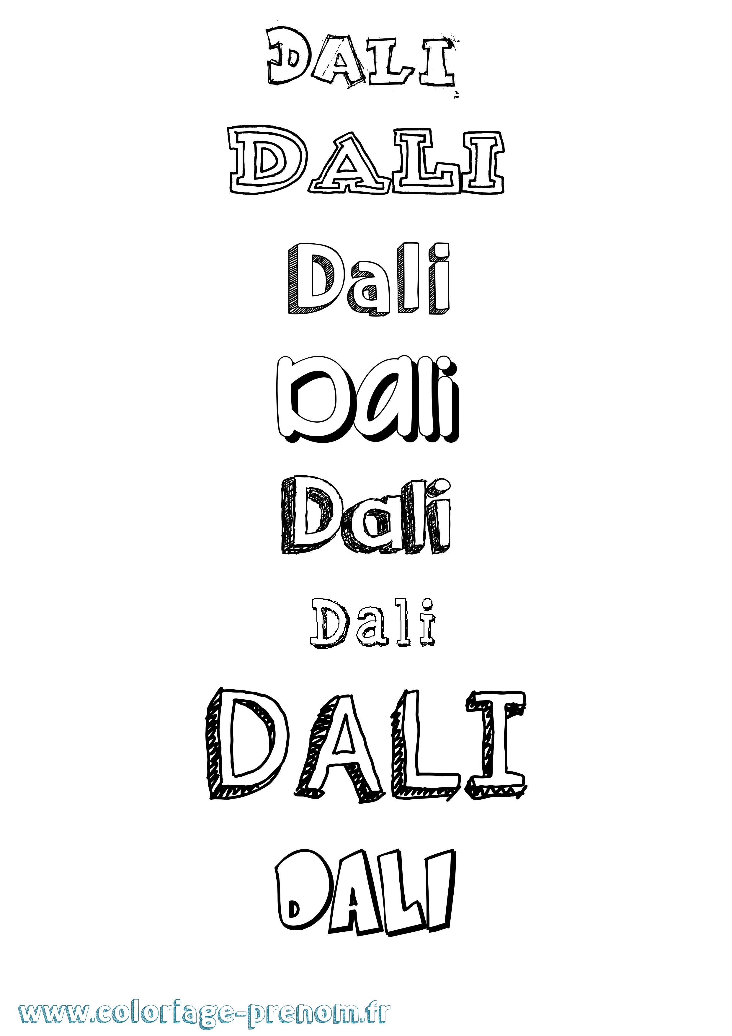 Coloriage prénom Dali Dessiné