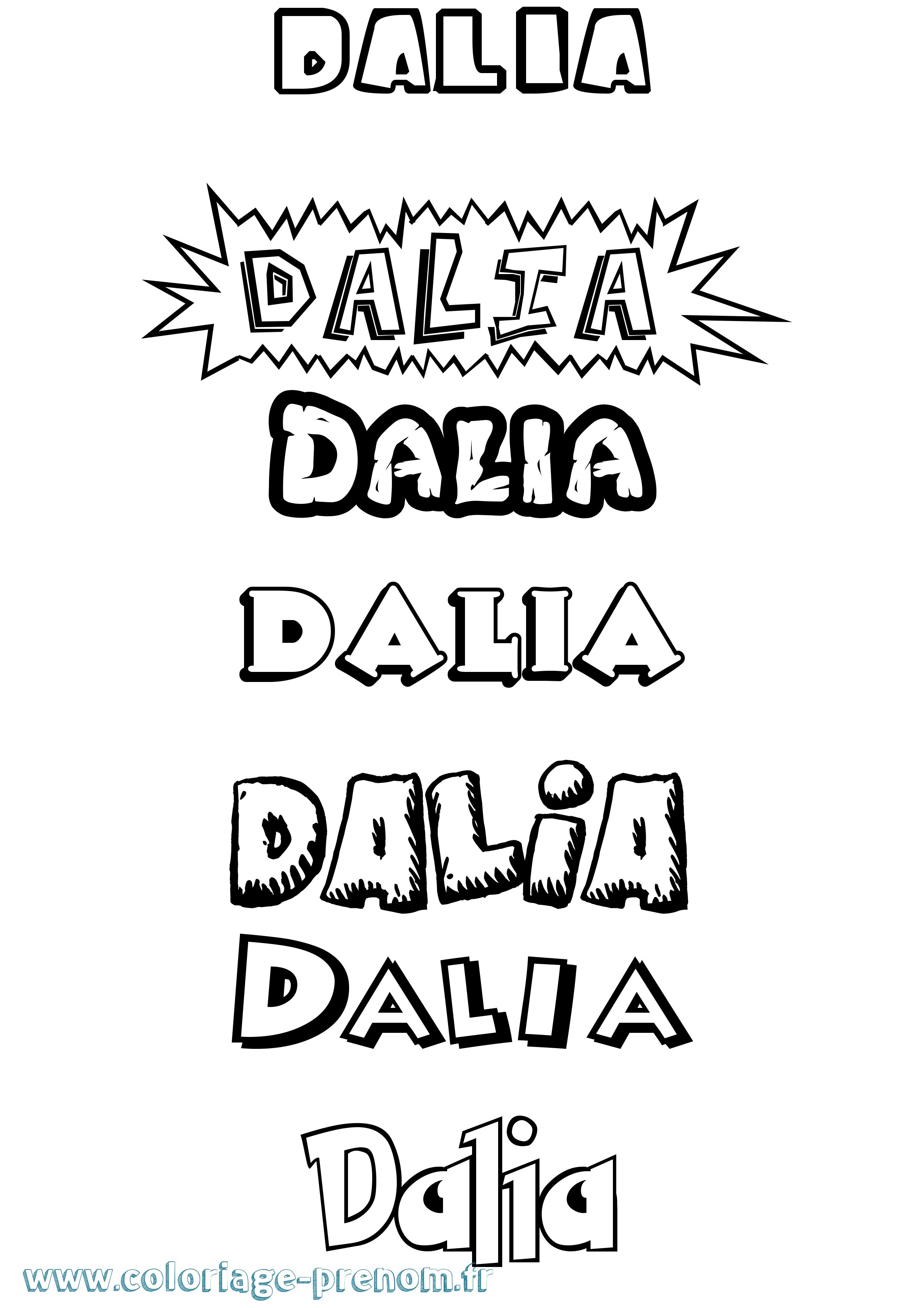 Coloriage prénom Dalia Dessin Animé