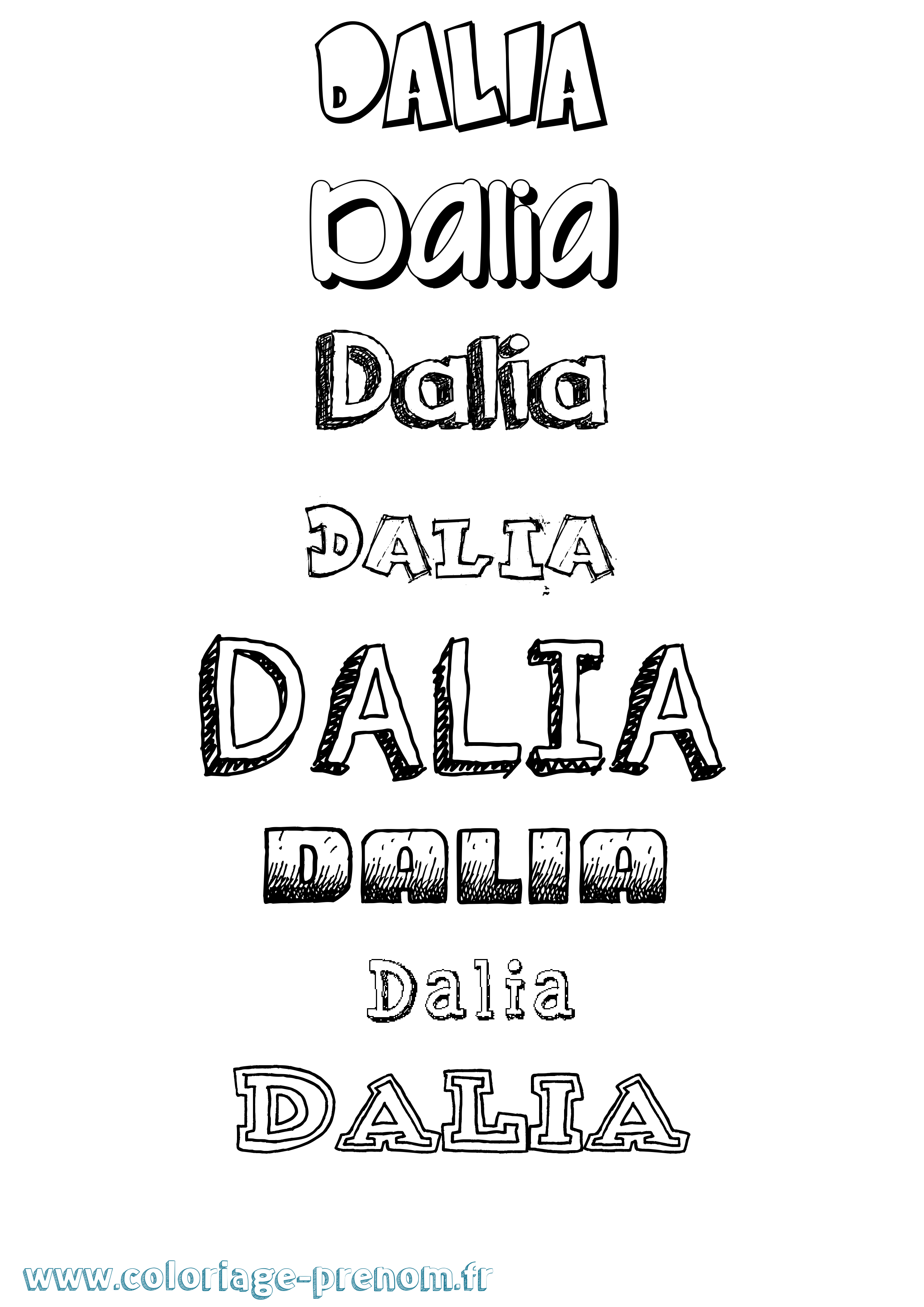 Coloriage prénom Dalia Dessiné