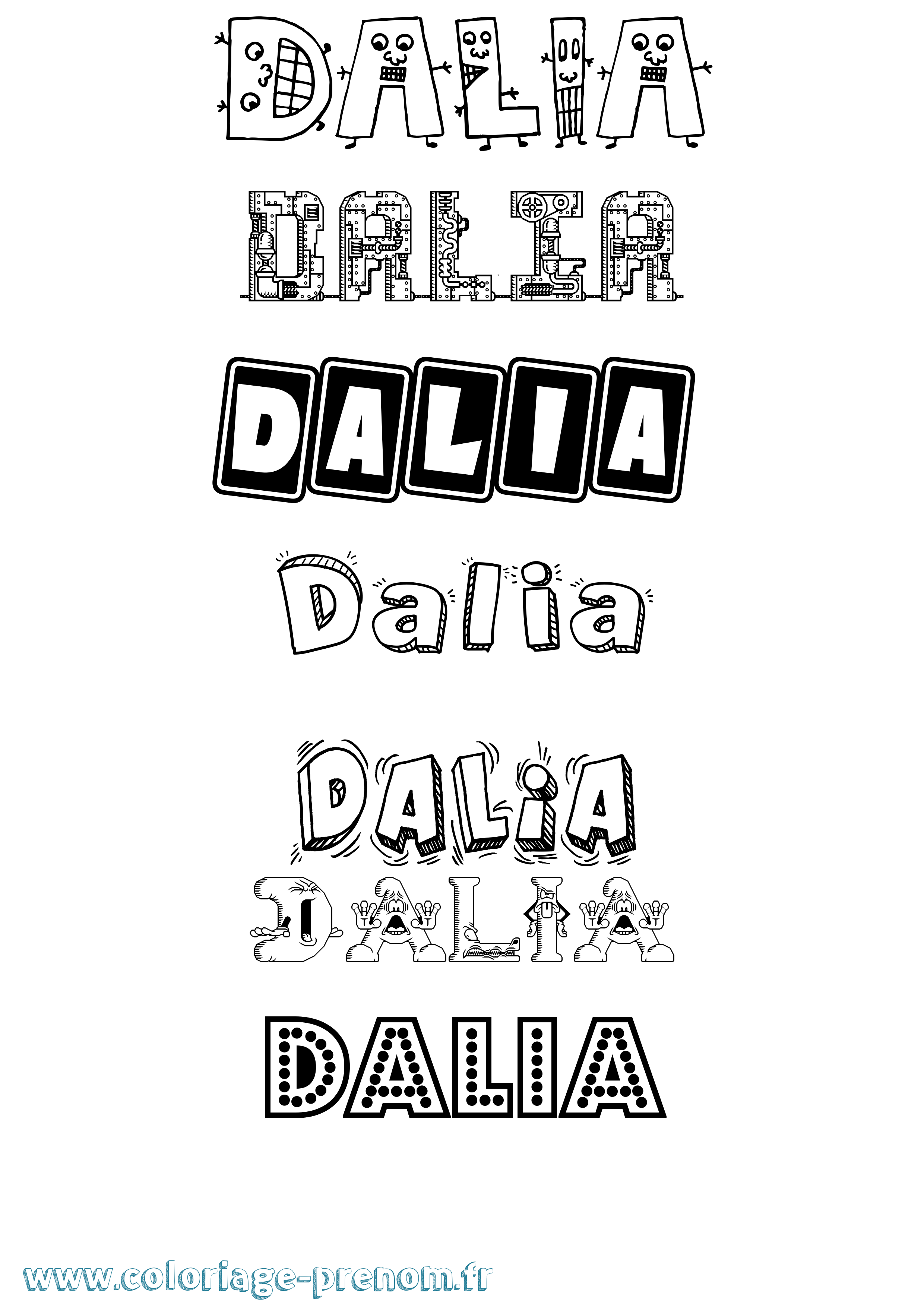Coloriage prénom Dalia Fun
