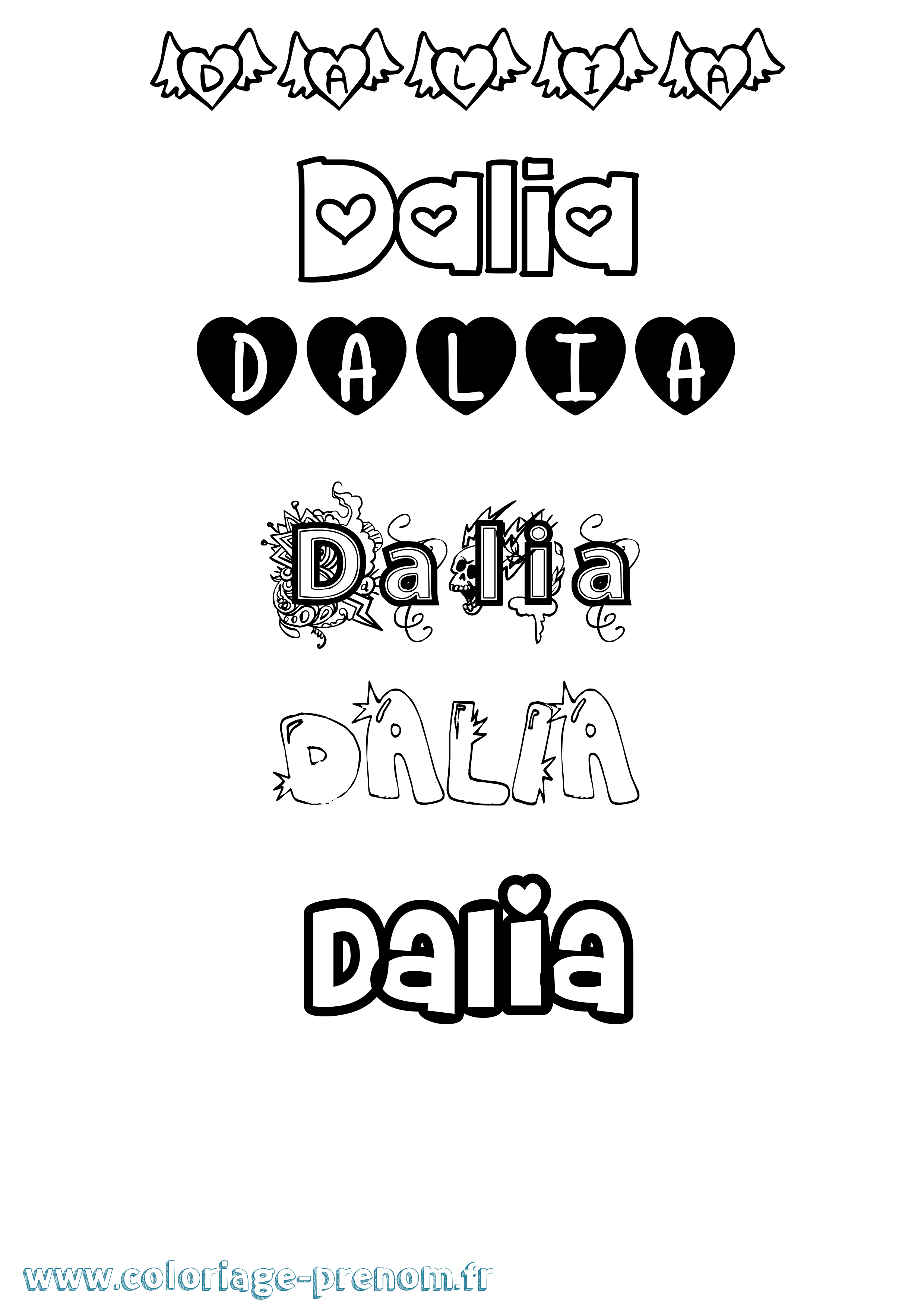 Coloriage prénom Dalia