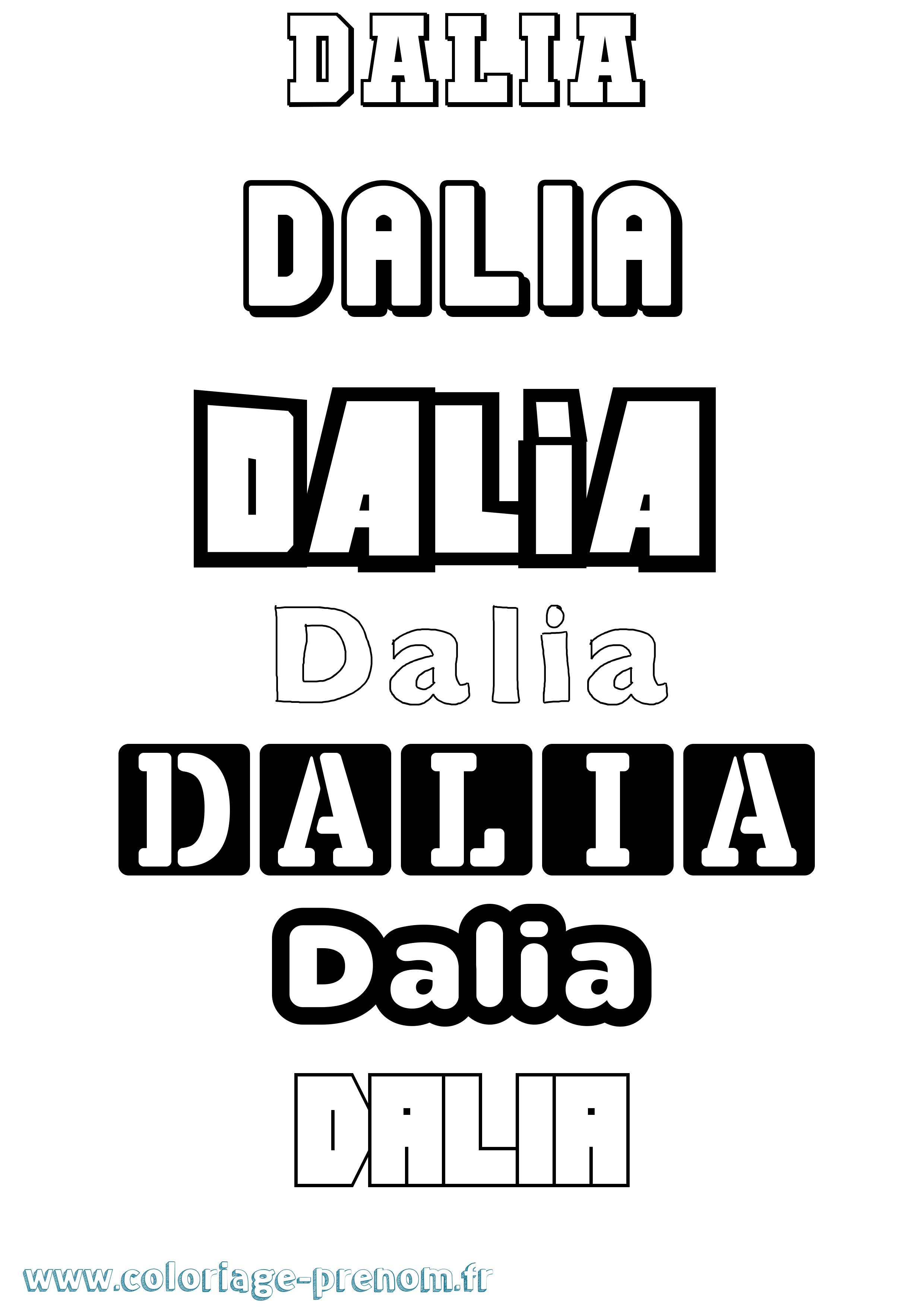 Coloriage prénom Dalia Simple