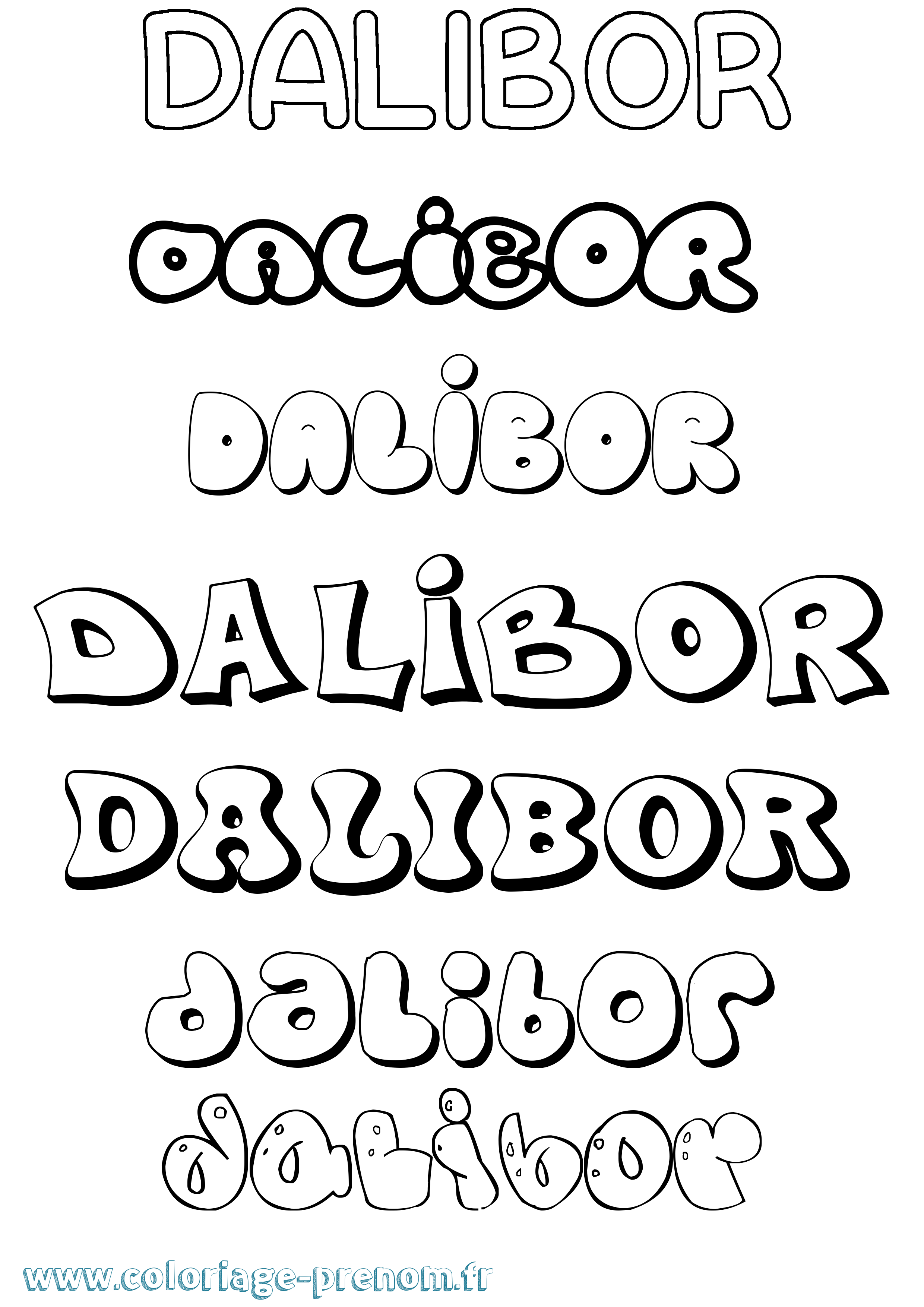Coloriage Dalibor Bubble Coloriage prénom Dalibor Bubble